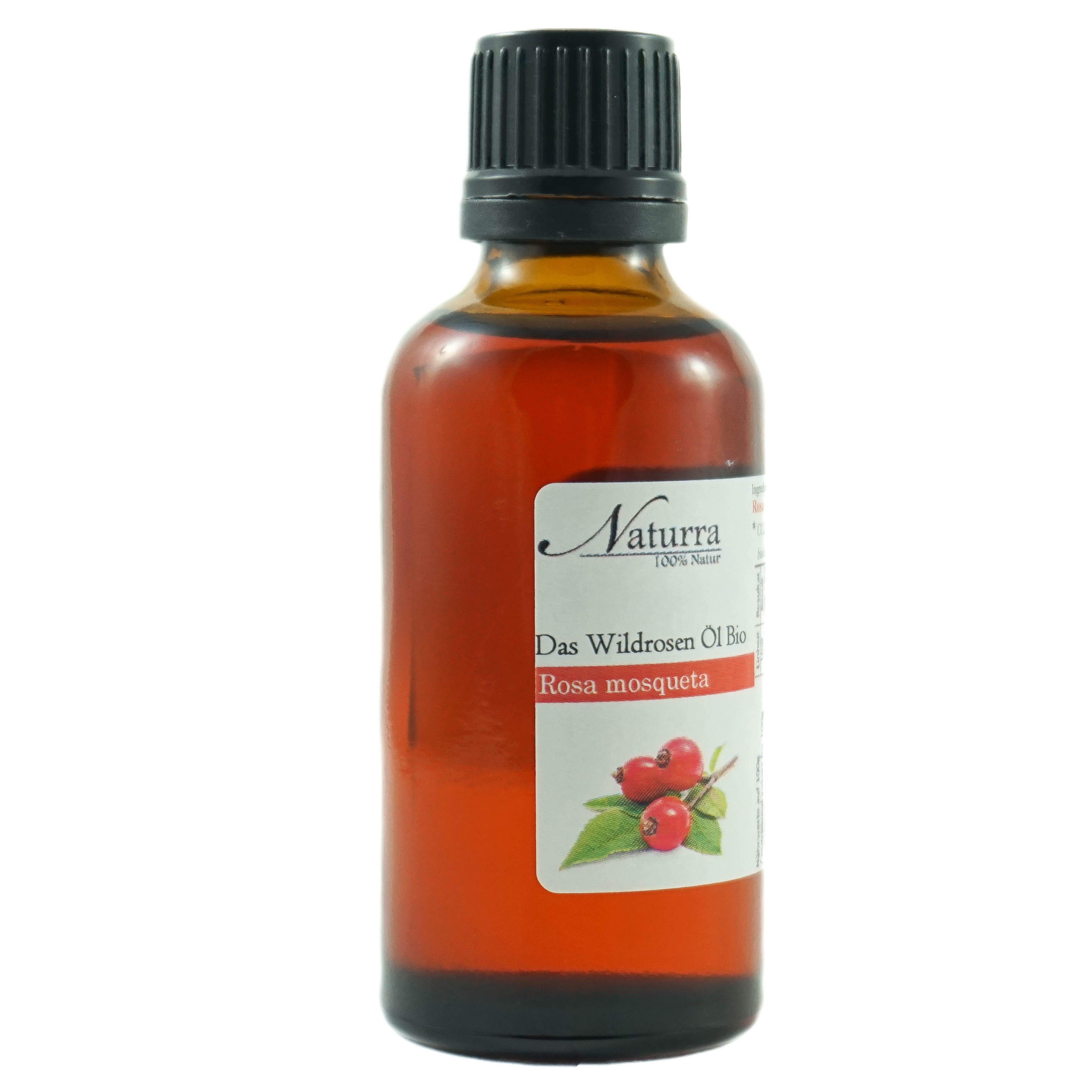Naturra Körperöl Wildrosenöl Bio Hagebuttenkernöl kaltgepresst unraffiniert nativ Glas, Bio-Vorzeige-Projekt, Upcycling Beauty, Omega-3-6, Hoch antioxidativ