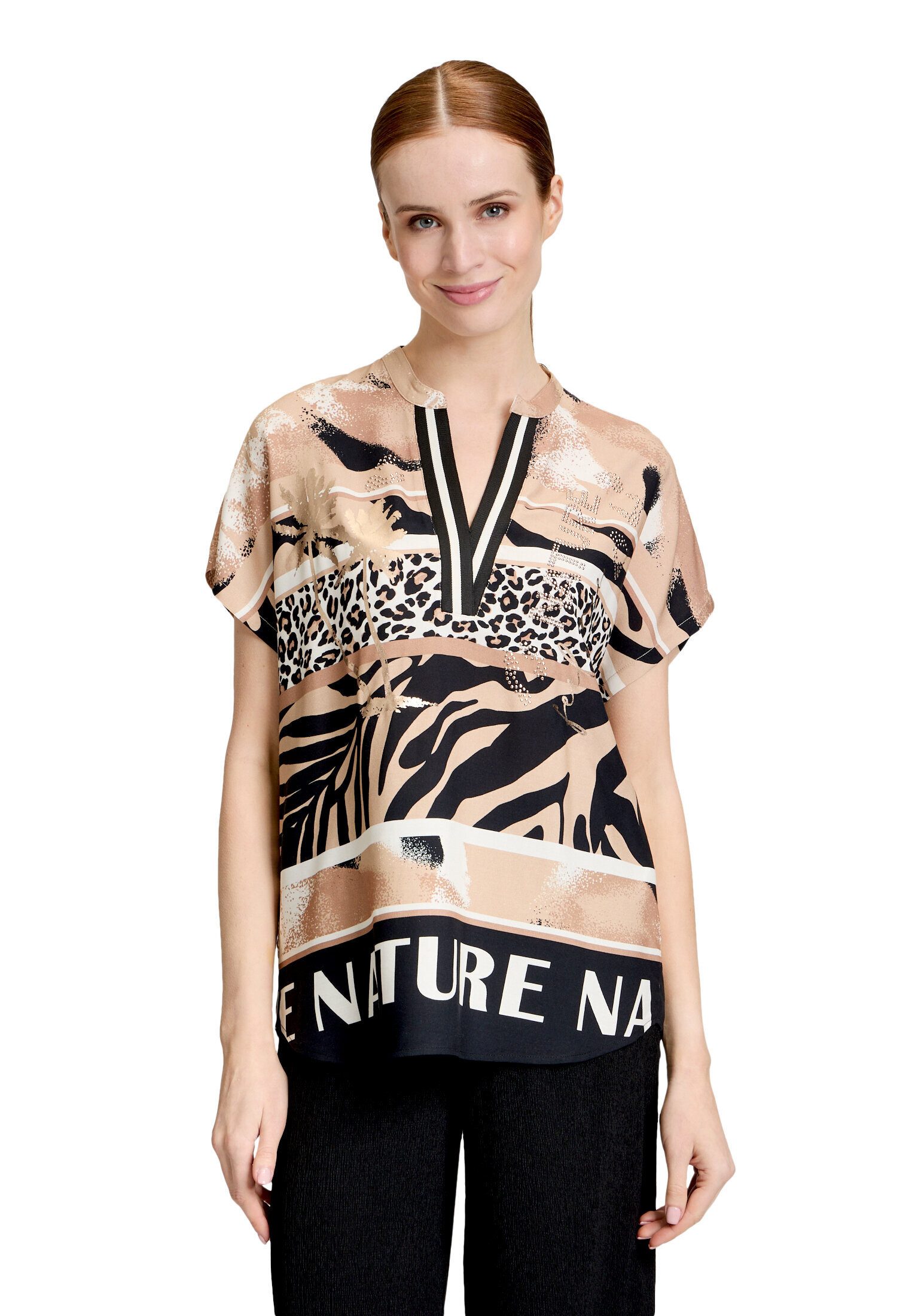 Longbluse Damen mit Stehkragen