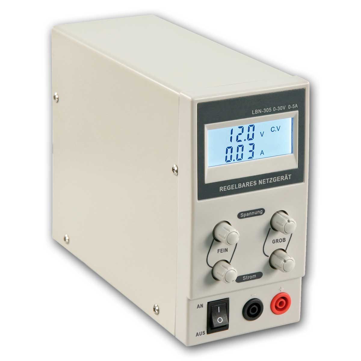 McPower Labornetzgerät "LBN-305" 0-30V, 0-5A, LC-Display Labor-Netzteil