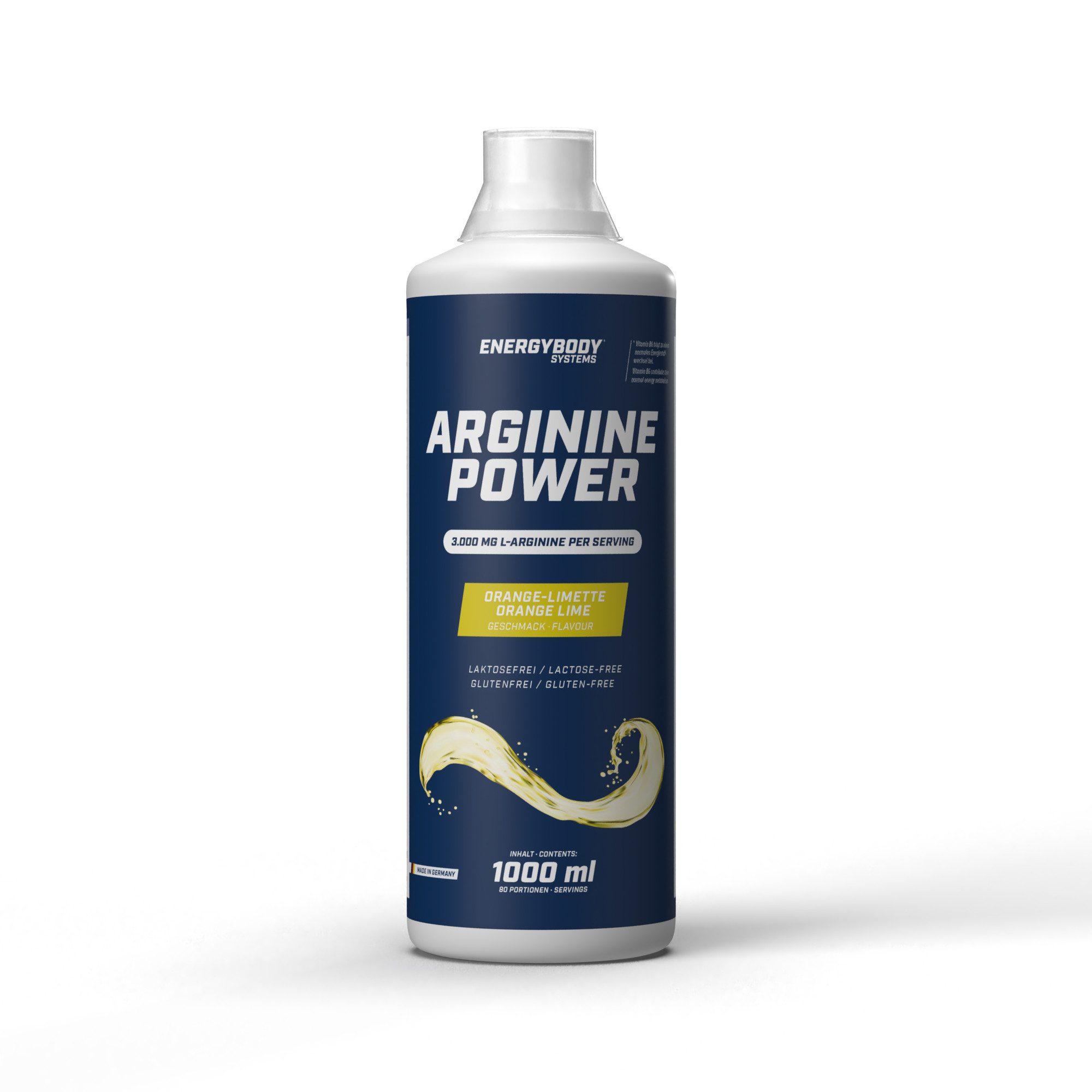 Energybody Systems Arginine Power mit 3000 mg L-Arginin pro Portion Flüssigkeit, Mit Dosierbecher