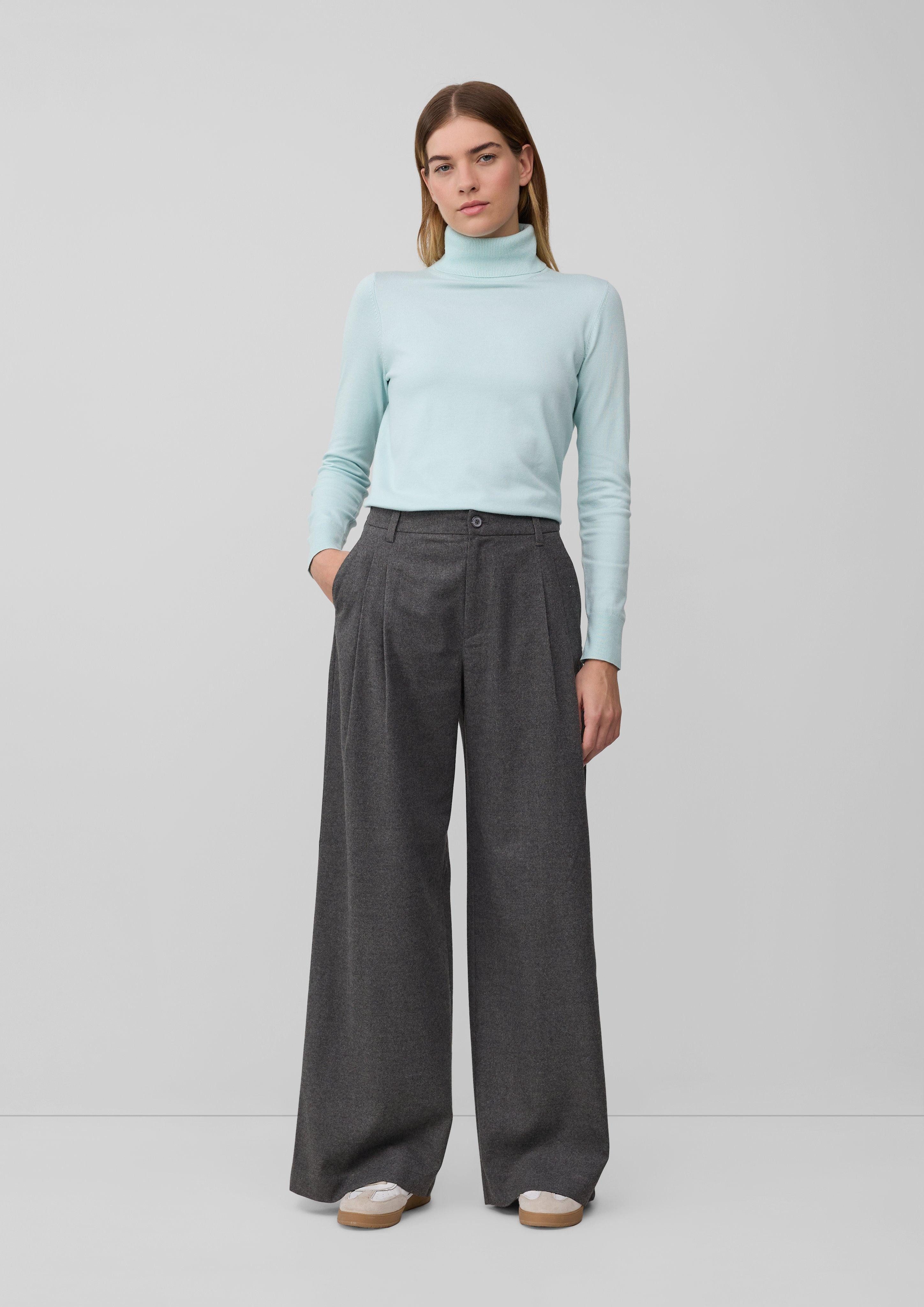s.Oliver Stoffhose Flanell-Hose mit Bundfalten und günstig online kaufen