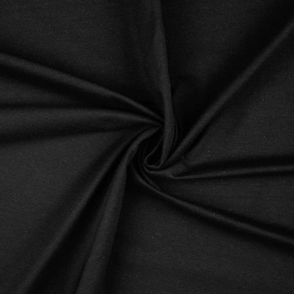 larissastoffe Stoff Single Jersey Stoff Meterware Interlock uni schwarz