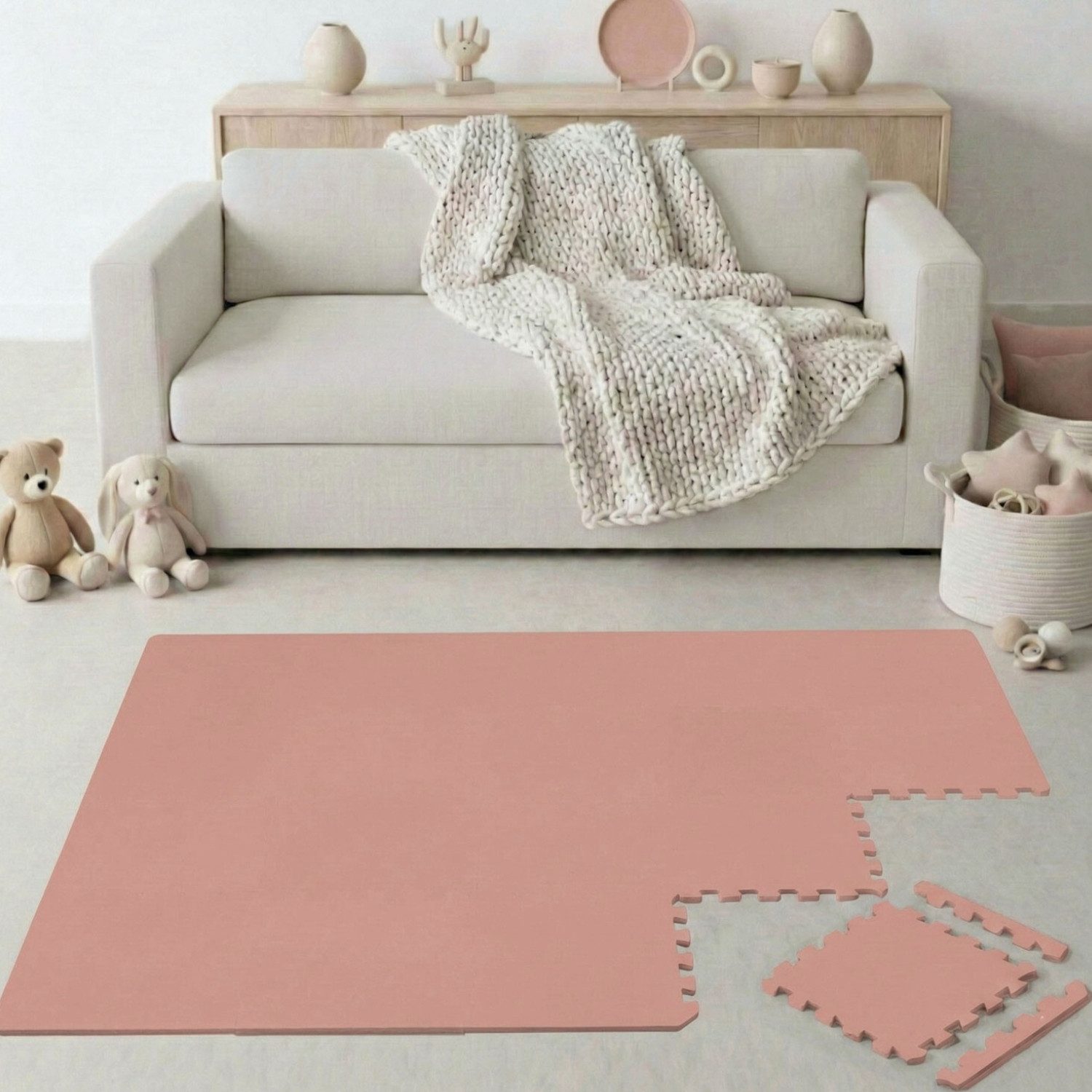 LittleTom Puzzlematte für Kinder - 18 Teile Spielmatte 30x30 cm - TÜV Geprüfte Krabbelmatte, (18-tlg), Spielunterlage für Drinnen und Draußen - Kinderzimmer Puzzleteppich