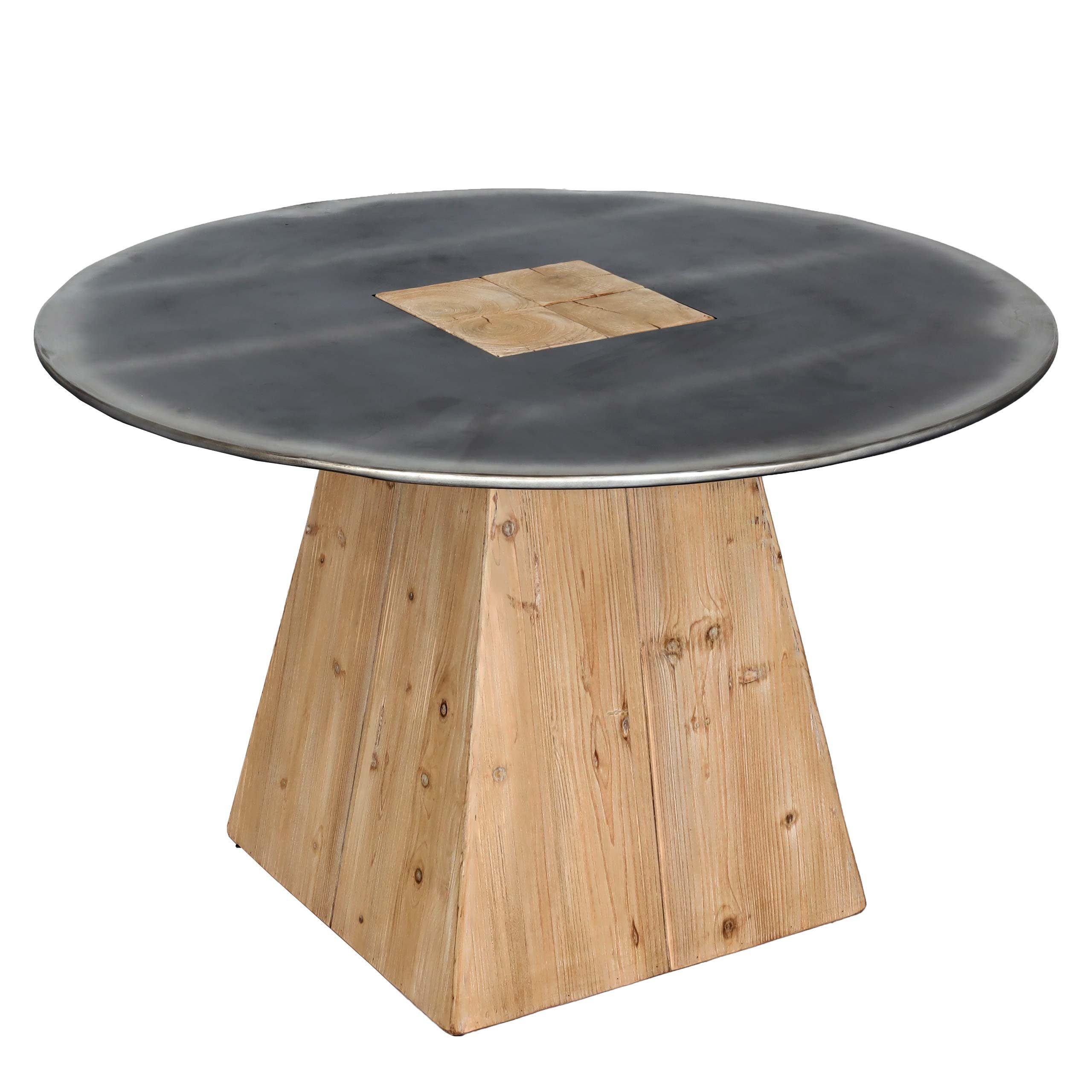 MCW Esstisch MCW-L76-E, Mit silberner Farbe gebürstet, Industrie-Design, Innen hohl