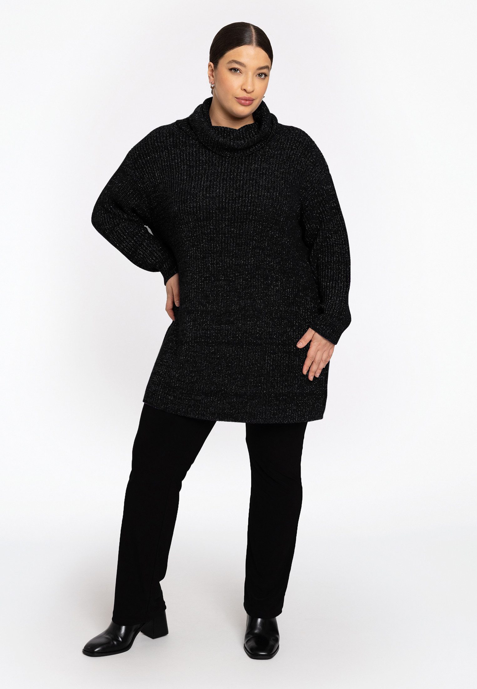 Longpullover Damen Pullover Mit Kragen