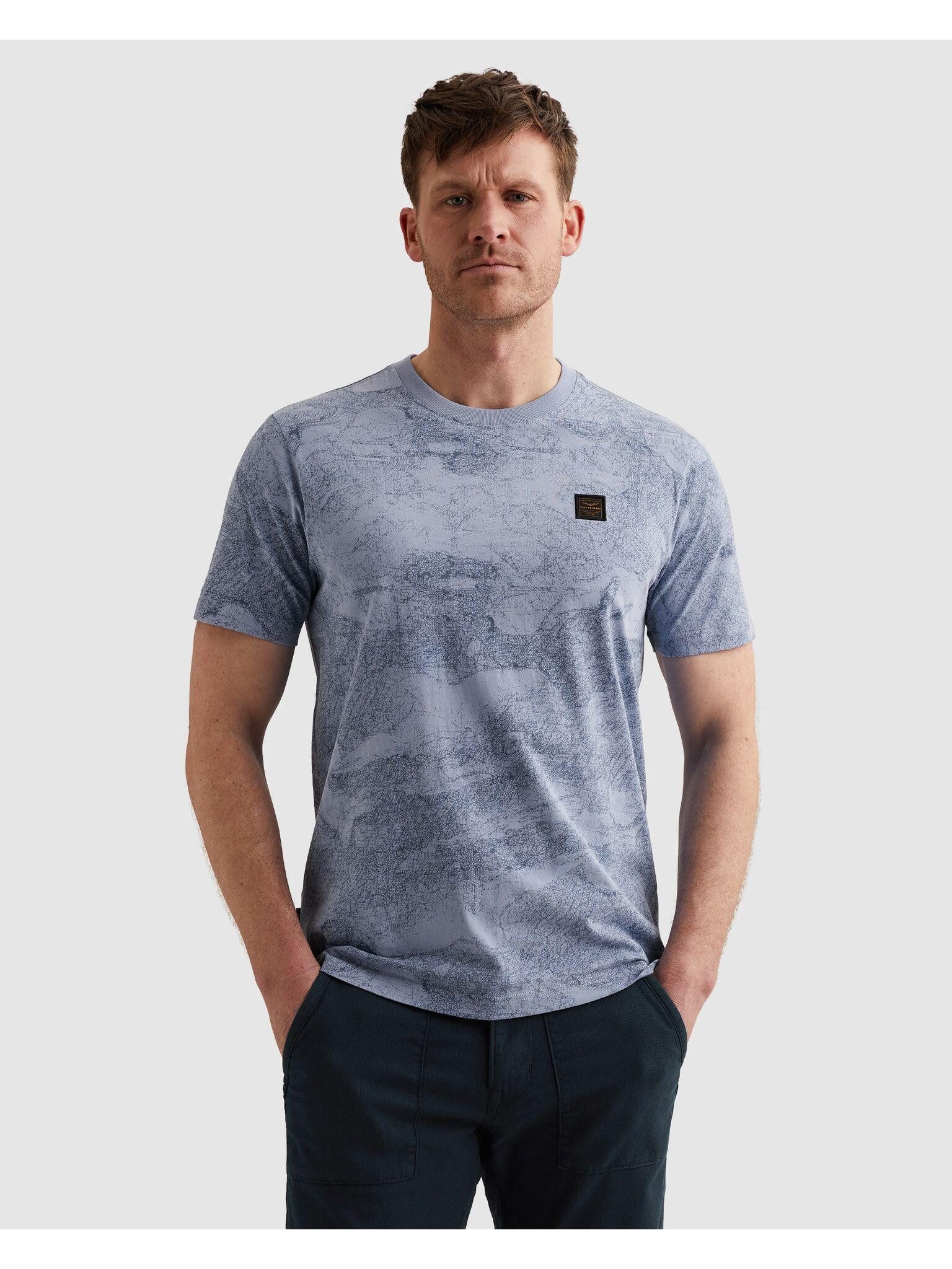 PME LEGEND T-Shirt Short sleeve r-neck single jersey aop mit Logo Stickerei