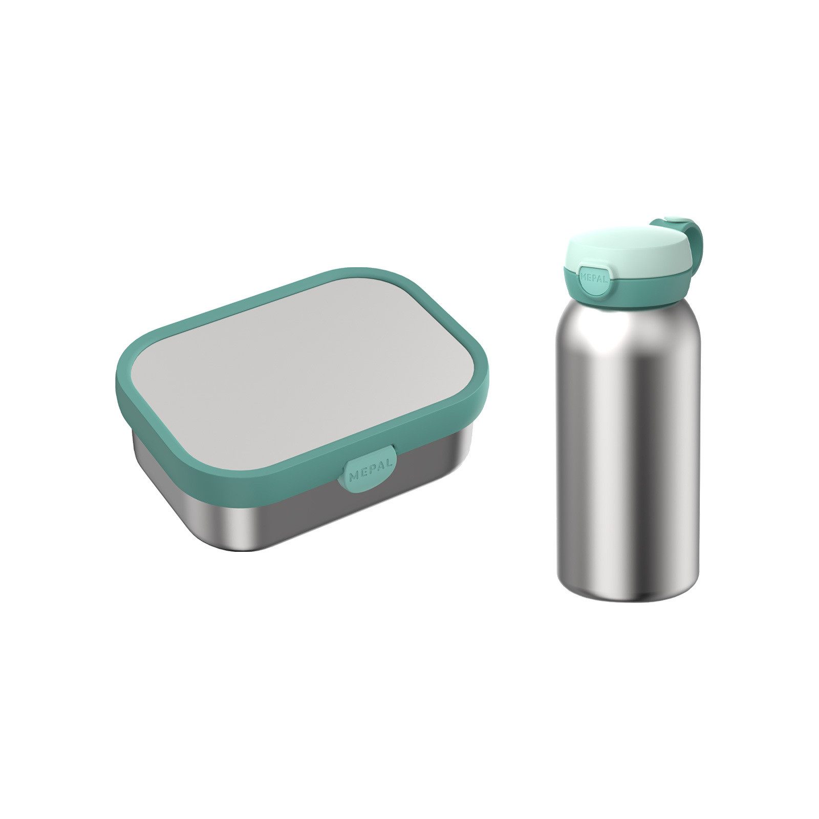 Mepal Lunchbox Campus Edelstahl-Lunchset 2er Set, Edelstahl/Kunststoff, (2-tlg), Spülmaschinenfest