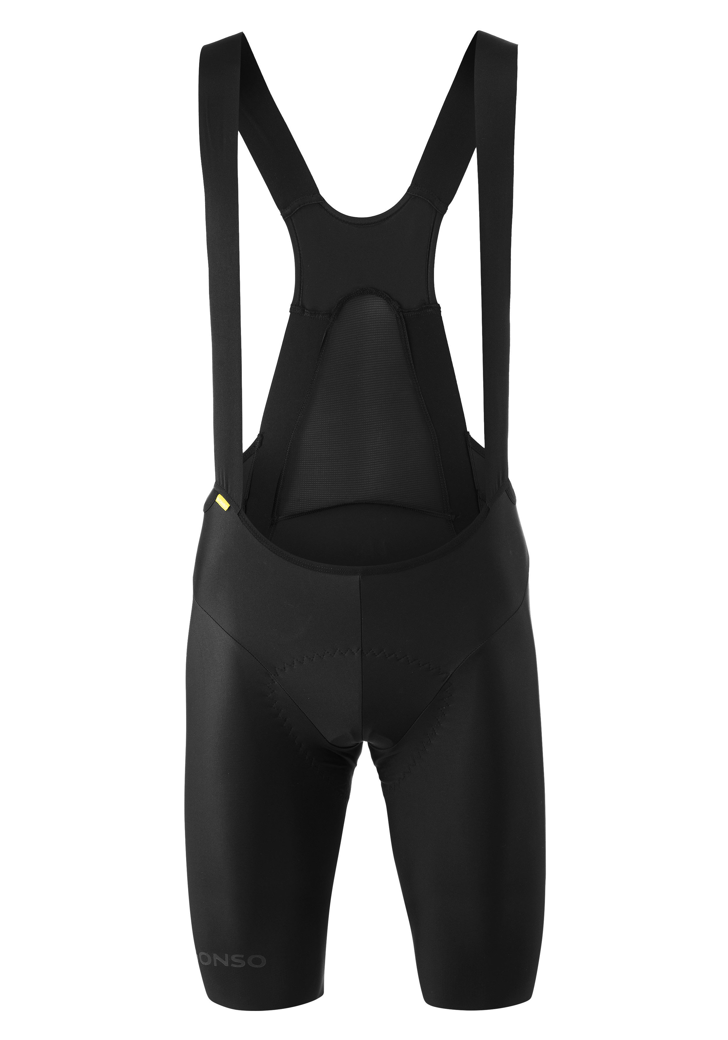 Gonso Fahrradhose Ride Miles Bib Circle Long M Um 4cm verlängertes Bein mit Lasercut-Beinabschlüssen