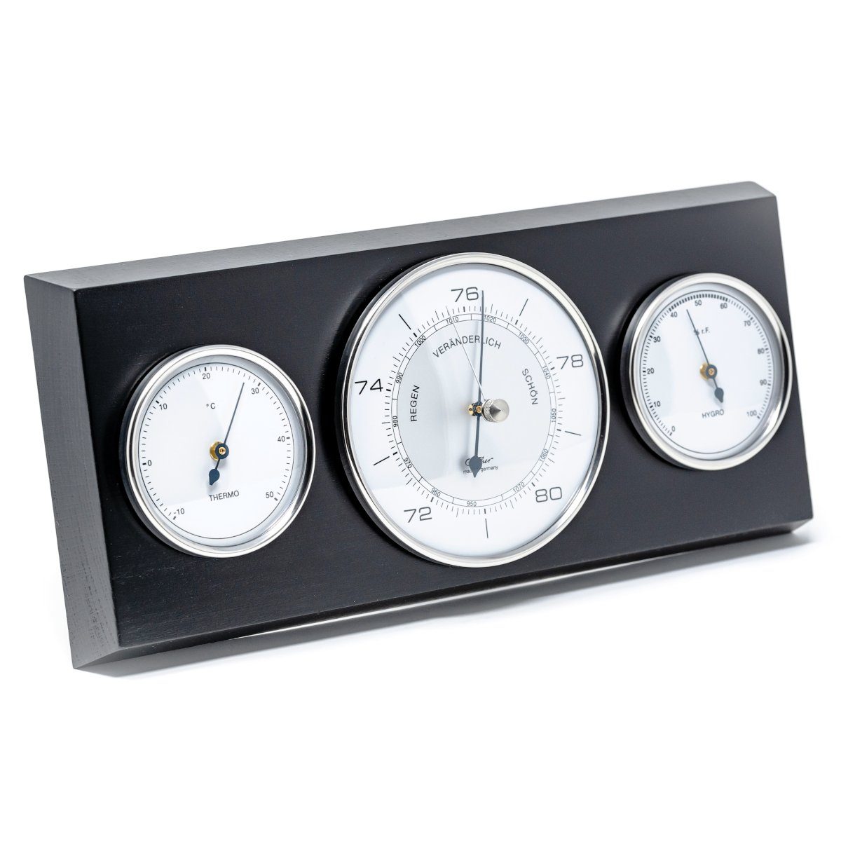 Fischer Barometer Wetterstation 60er Stil - Farbwahl Innenwetterstation