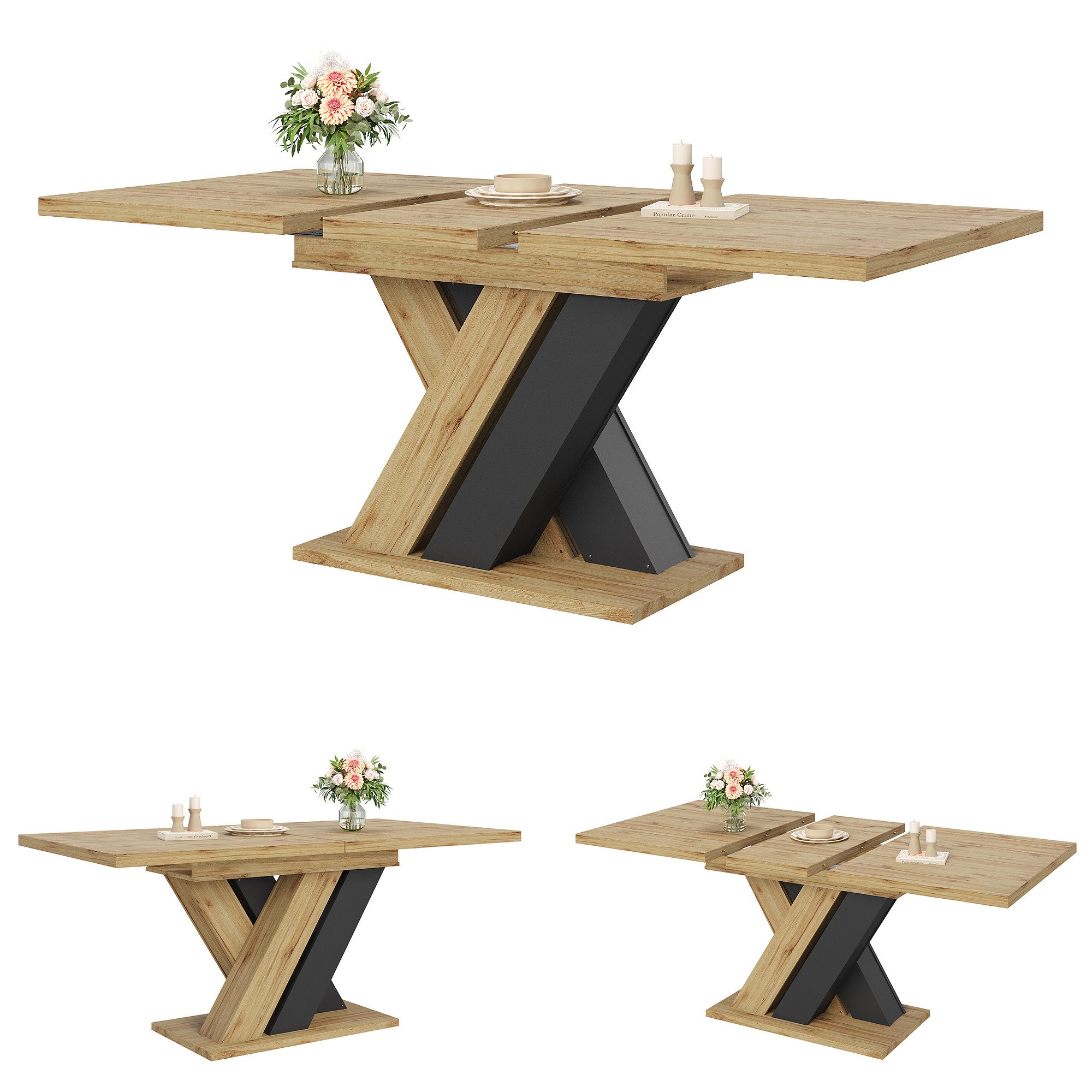 MODFU Esstisch Teleskoptisch,Moderne Esstisch,Ausziehbar,Esszimmer-Set (mit günstig online kaufen