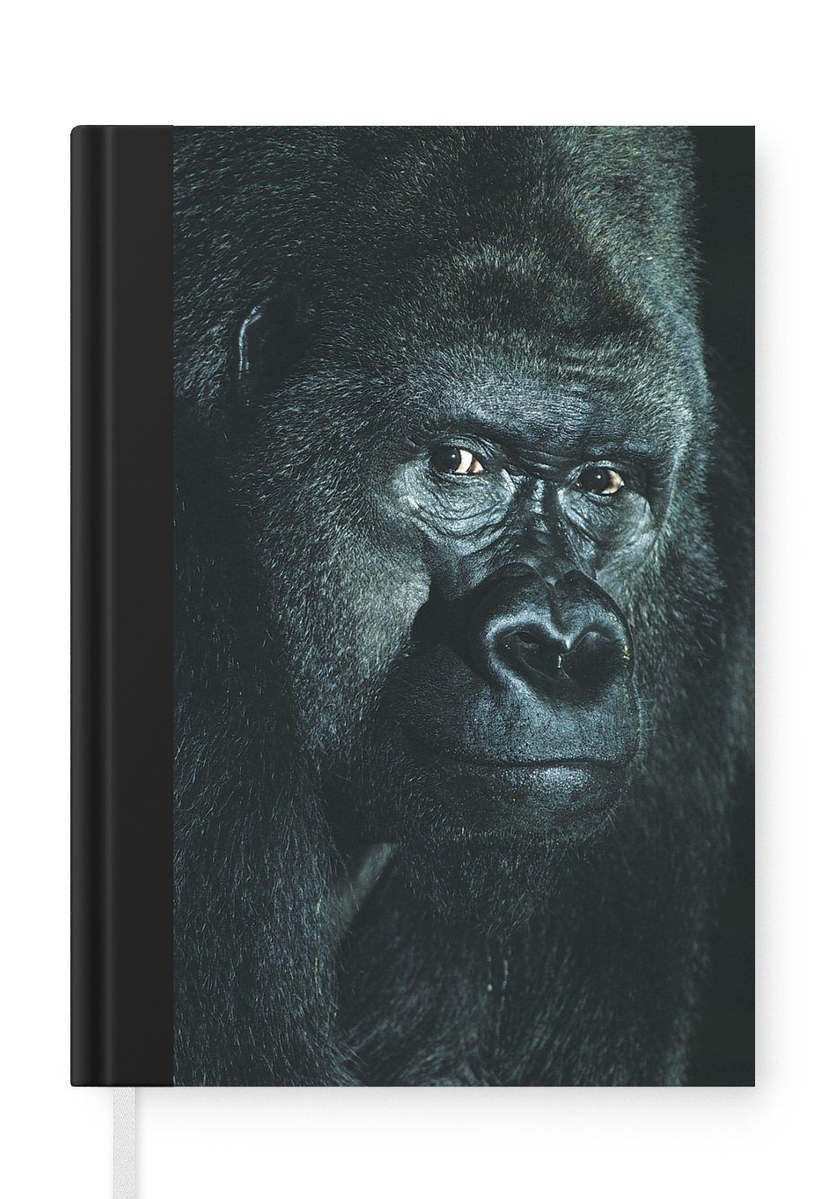 MuchoWow Notizbuch Nahaufnahme eines großen Gorillas, Journal, Merkzettel, Tagebuch, Notizheft, A5, 98 Seiten, Haushaltsbuch