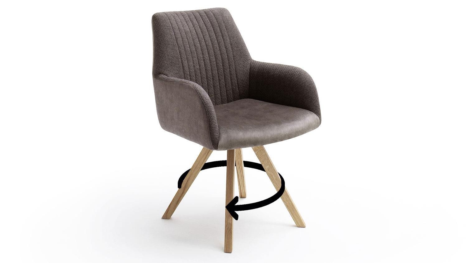 MCA furniture Armlehnstuhl Armlehnenstuhl Oklahoma Drehstuhl Stoff cappuccino