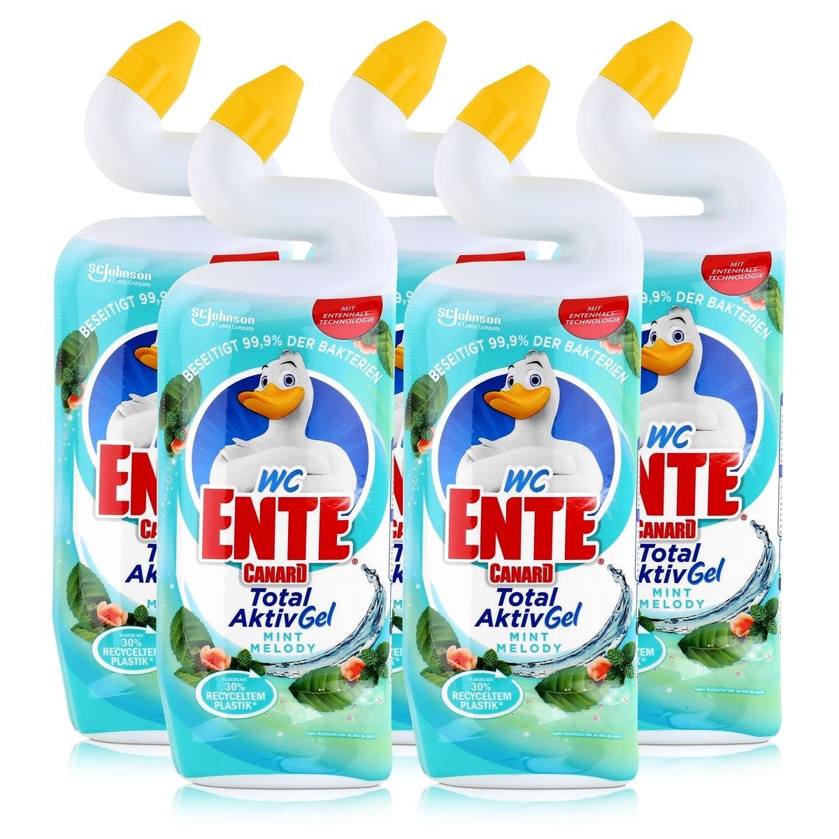 WC Ente WC-Reiniger Total AktivGel Mint Melody 750ml (5er Pack) WC-Reiniger