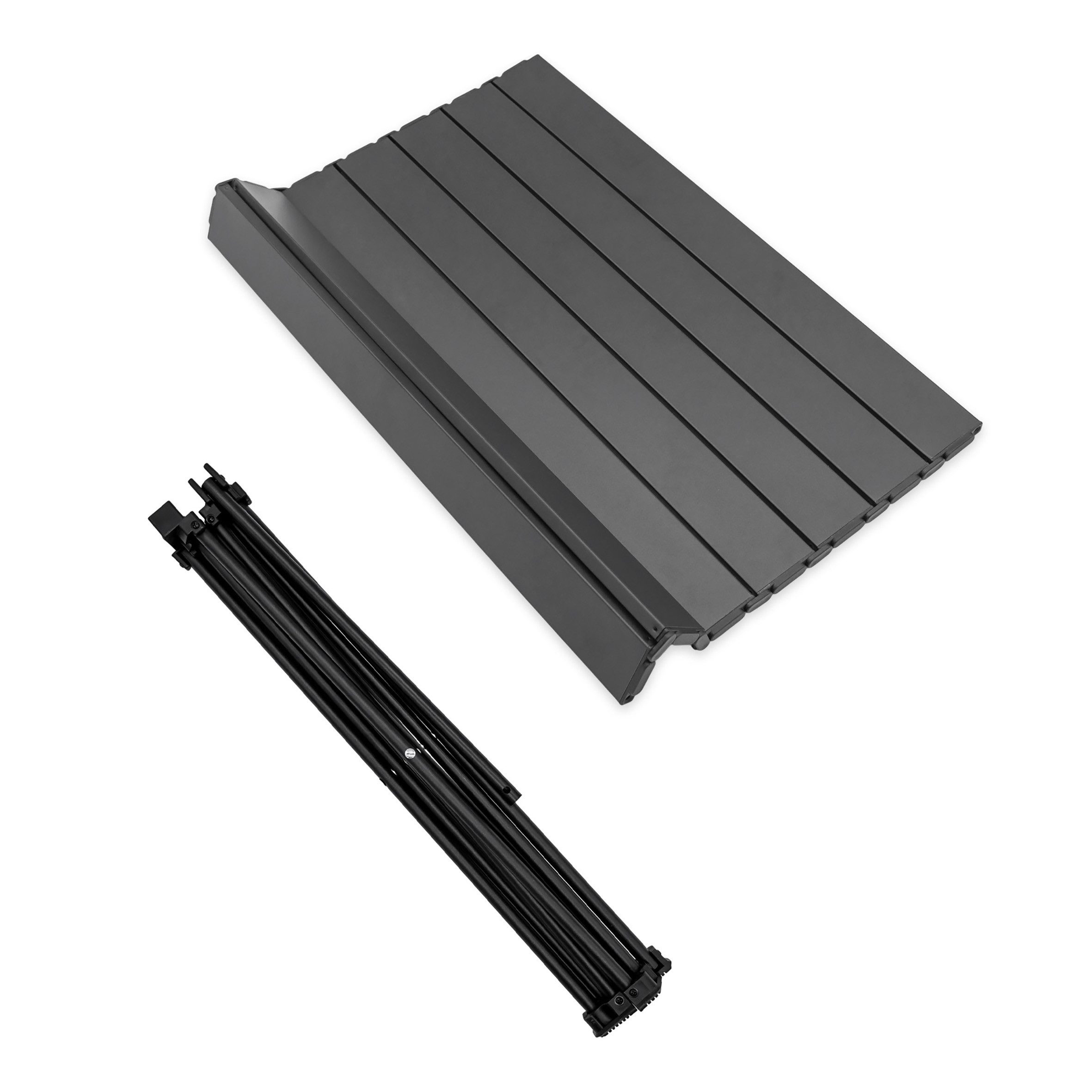 Spetebo Campingtisch Klapptisch schwarz mit Tragetasche - mit einrollbarer Tischplatte (Anzahl, 1-St., Stück), platzsparend verstaubar – Bild 4 von 5