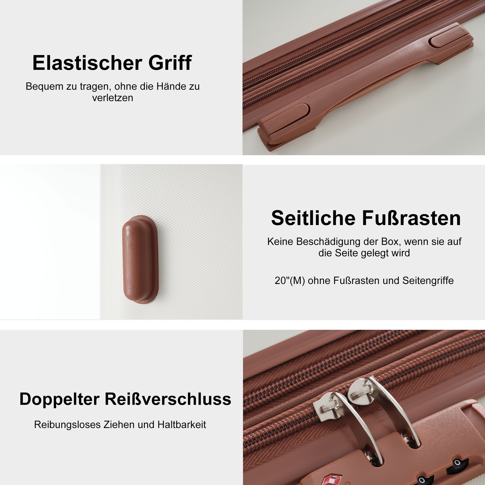 Flieks Hartschalen-Trolley, 4 Rollen, Hartschalenkoffer Handgepäcktrolley Reisekoffer, wasserdicht