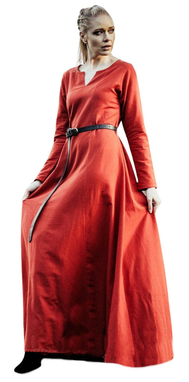 Burgfräulein-Kostüm Unterkleid "Lina" mit V-Ausschnitt