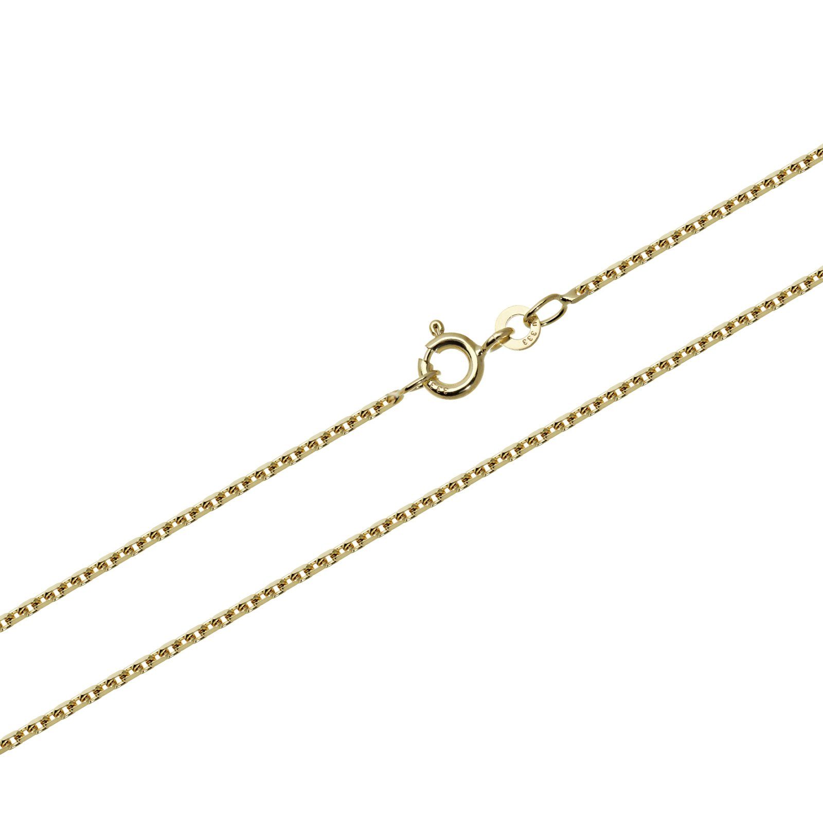 NKlaus Goldkette 38cm Ankerkette 333 Gelbgold Halskette Diamantiert, diamantiert