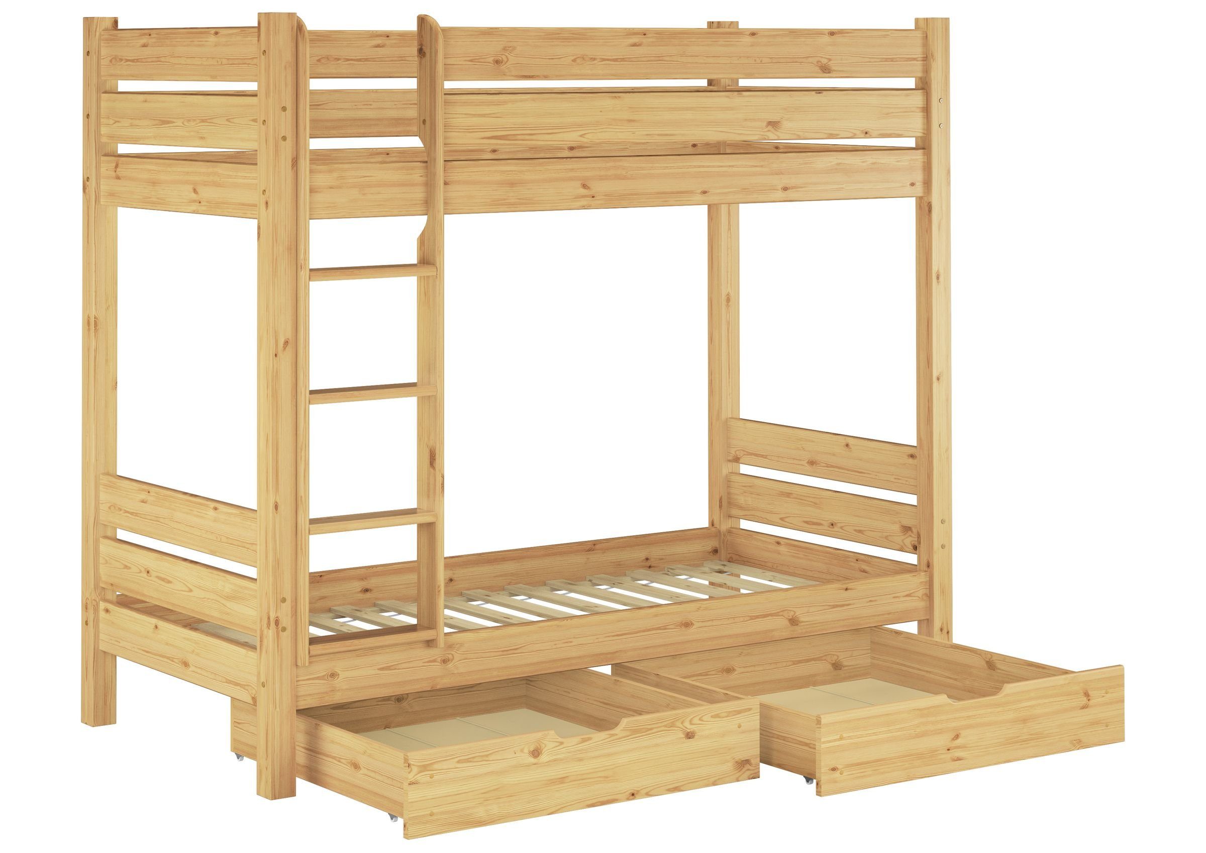 ERST-HOLZ Etagenbett Extra Stabiles Kieferetagenbett mit 2 Rollrosten 2 Bet günstig online kaufen