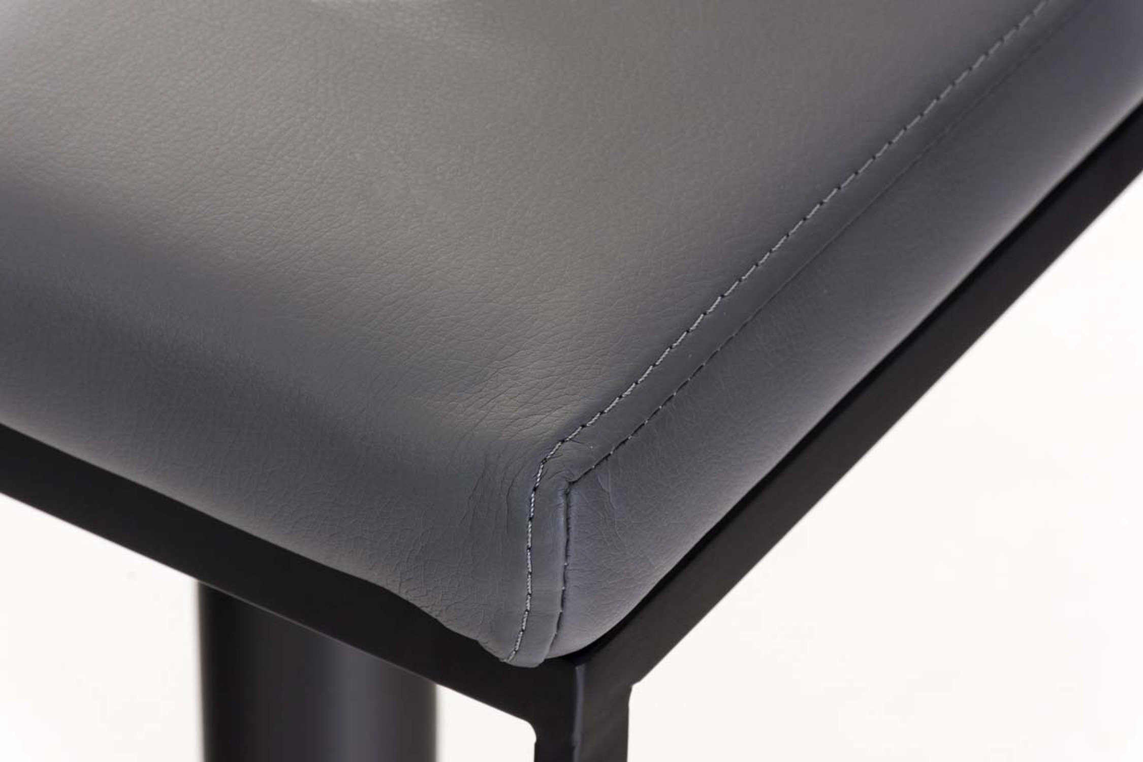360° drehbar - - schwarz matt TPFLiving (mit Panda Hocker Fußstütze höhenverstellbar - Kunstleder Barhocker Küche), & Theke Metall für Sitzfläche: Grau -