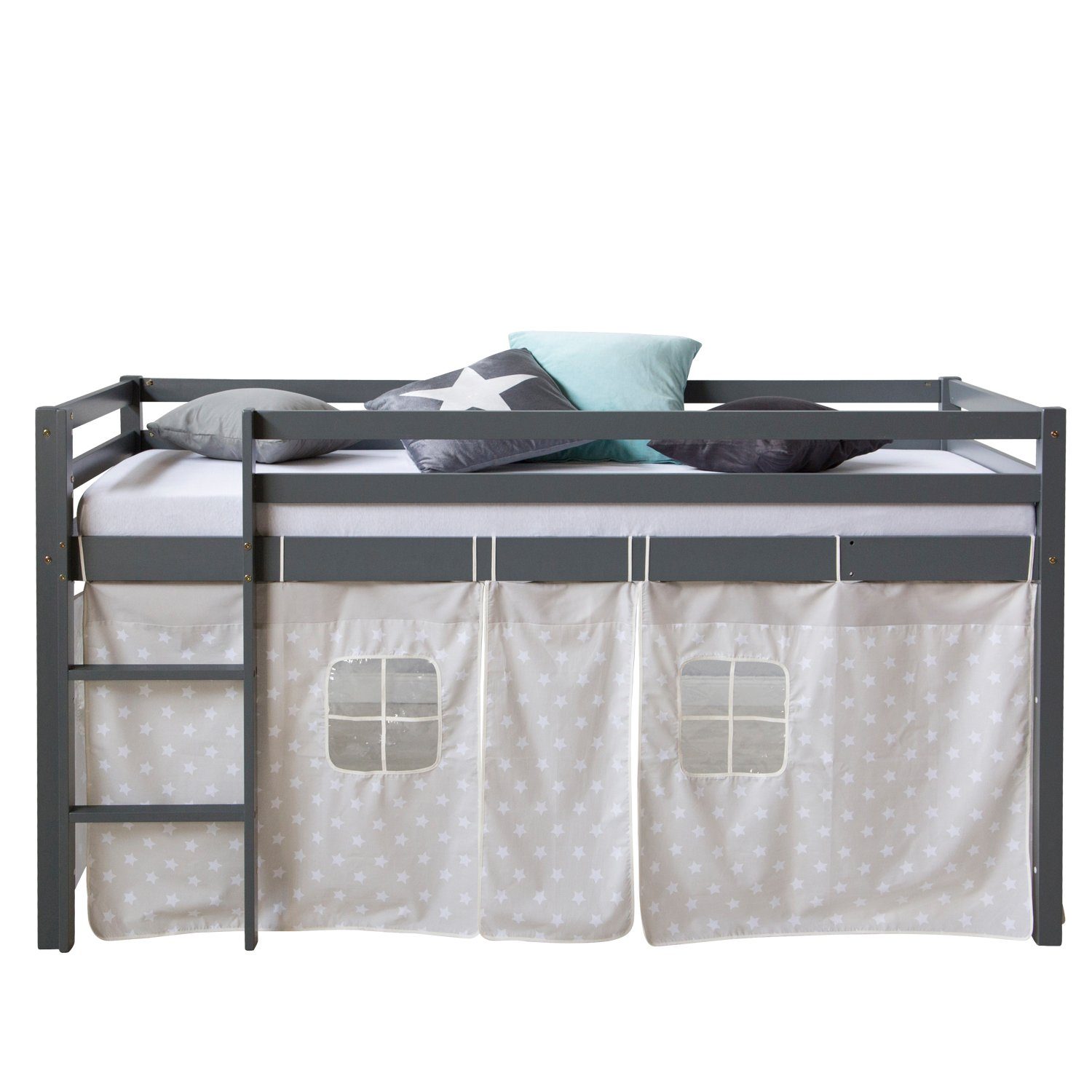 Homestyle4u Hochbett 90x200 cm Weiß mit günstig online kaufen