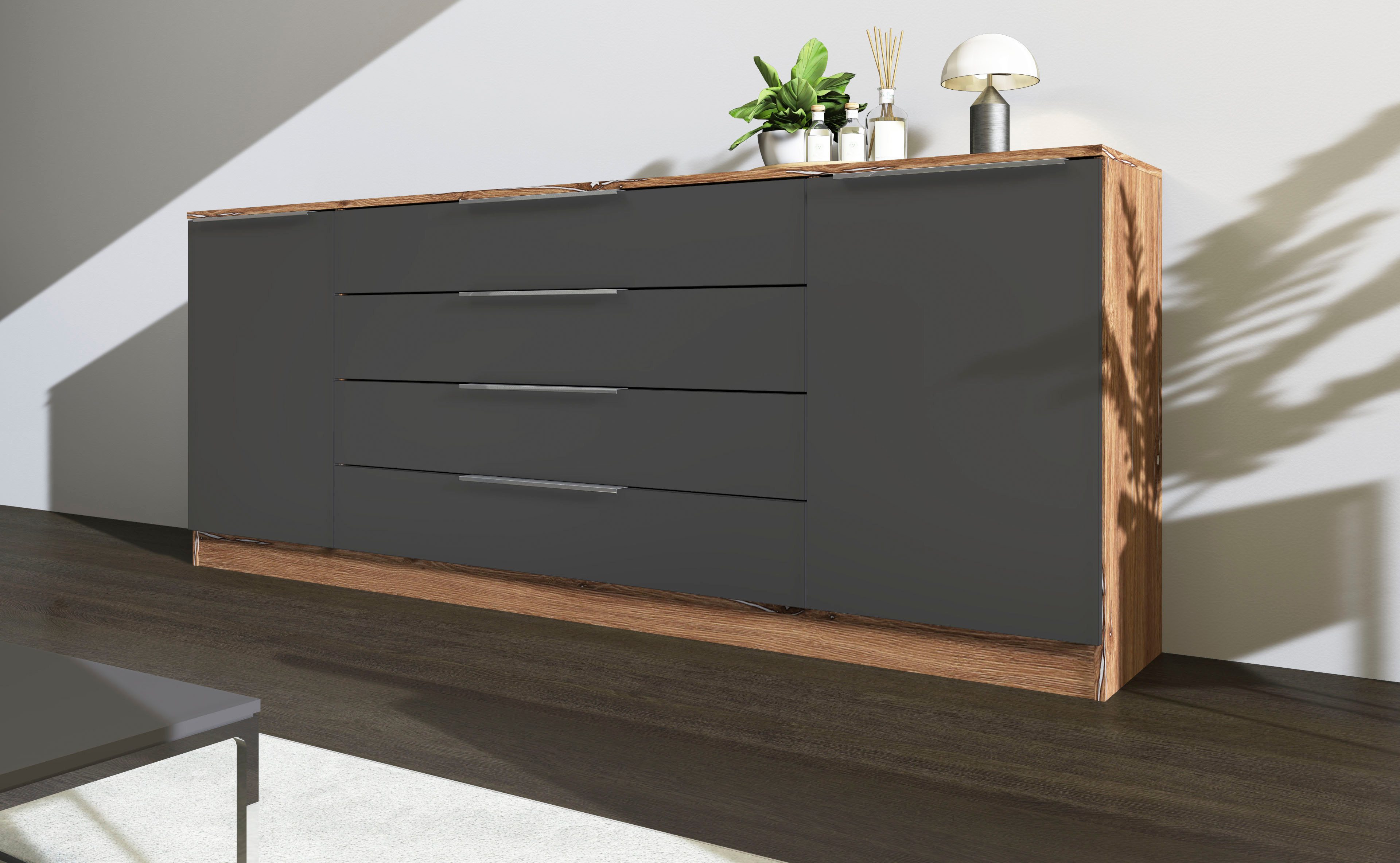 Sauder Kommode Cottage Road, 4 Schubladen | Weiches Weiß Mit Eichenakzent | Maße: 82,4 X 49 X 114,1 Cm