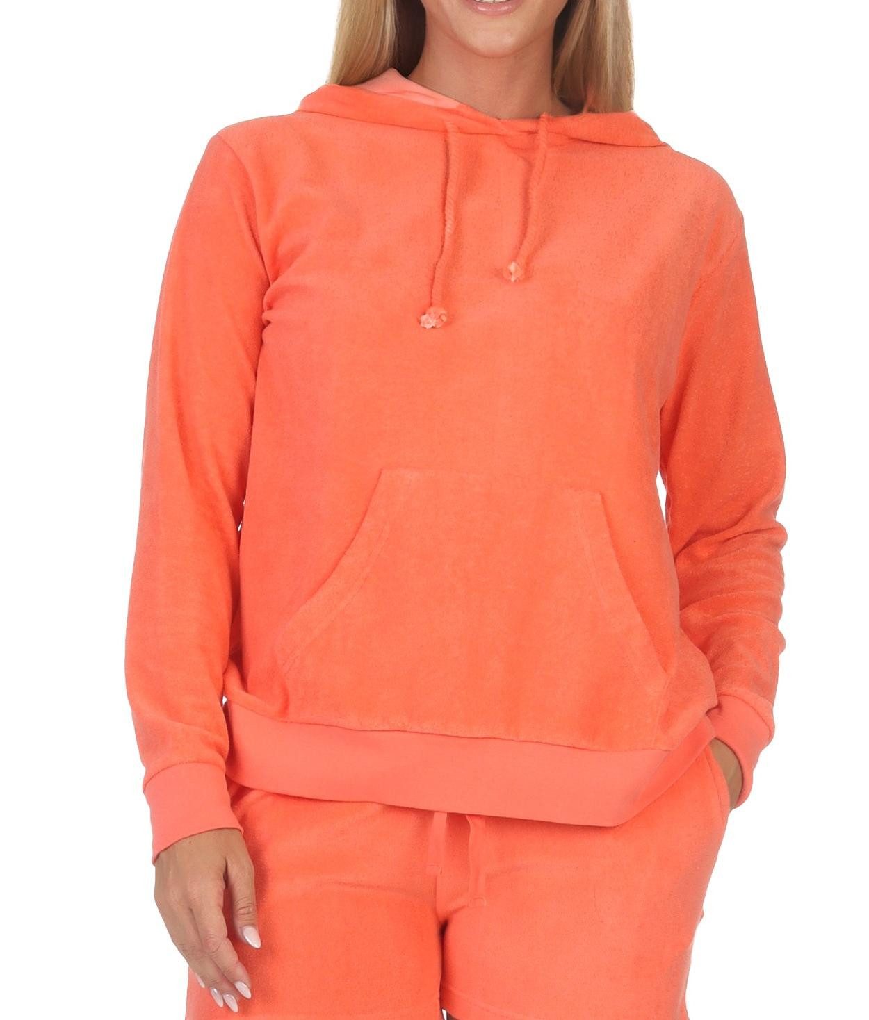 Normann Relaxanzug Damen langarm Frottee Schlafanzug Hoodie Oberteil Pyjama Mix & Match