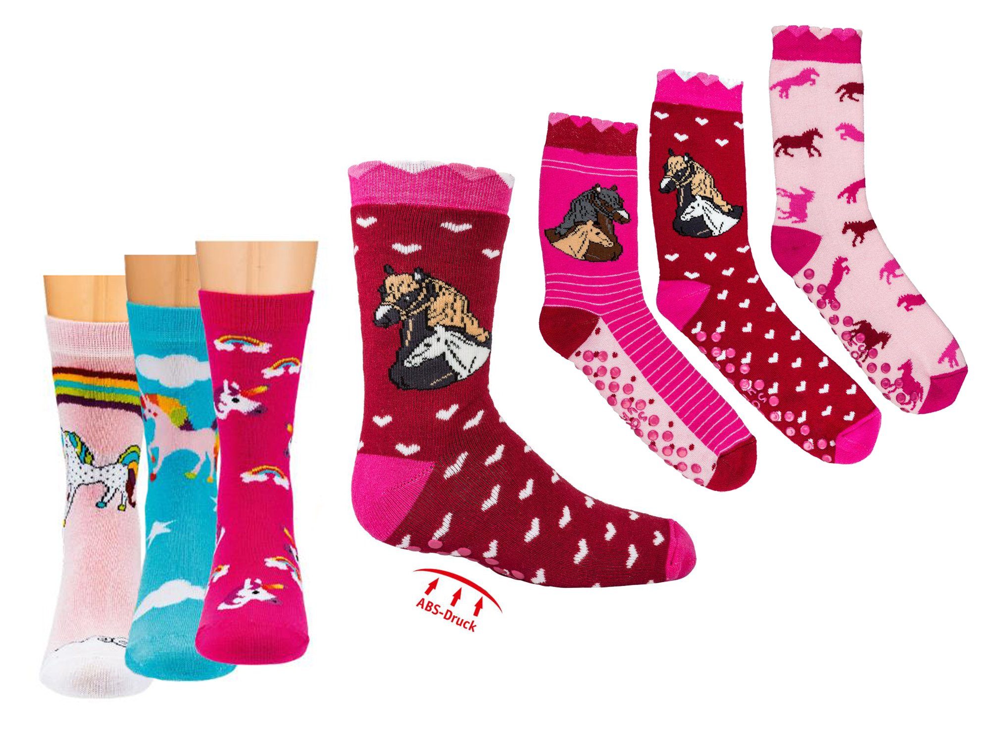 Socks 4 Fun ABS-Socken 3134 (Packung, 6-Paar, 6 Paar) ABS-Druck Kinder Socken, Jungen & Mädchen mit Baumwolle, Kindersocken