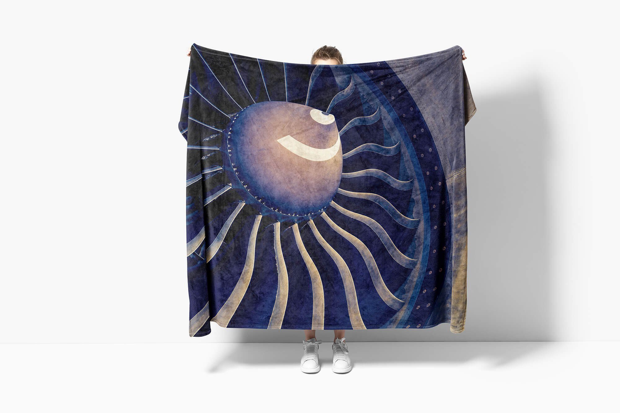 (1-St), mit Handtuch Baumwolle-Polyester-Mix Turbine Triebwerk, Art Handtuch Strandhandtuch Fotomotiv Sinus Saunatuch Kuscheldecke Handtücher