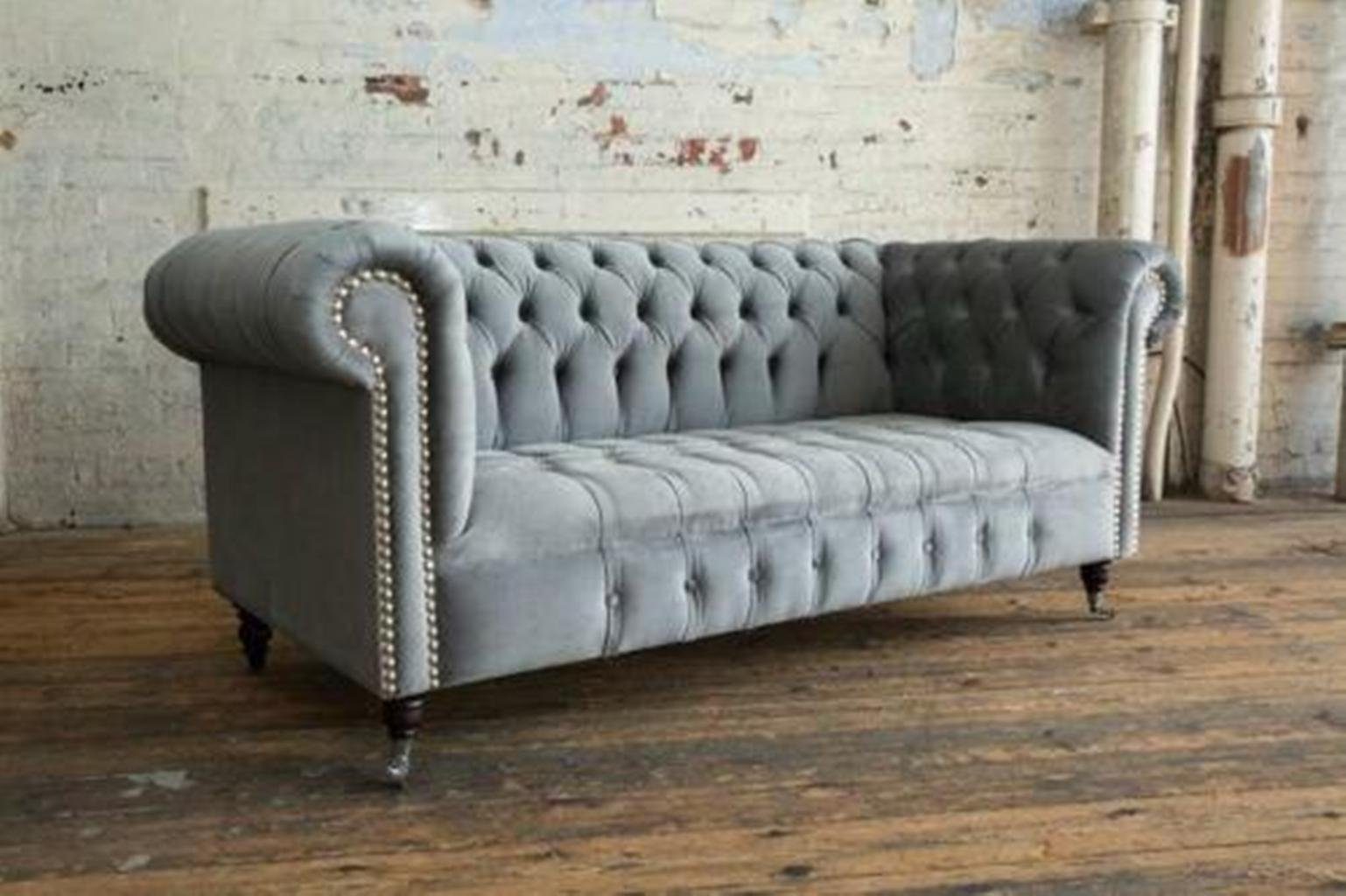 JVmoebel Chesterfield-Sofa, Chesterfield Big Textil Couch Wohnzimmer Design