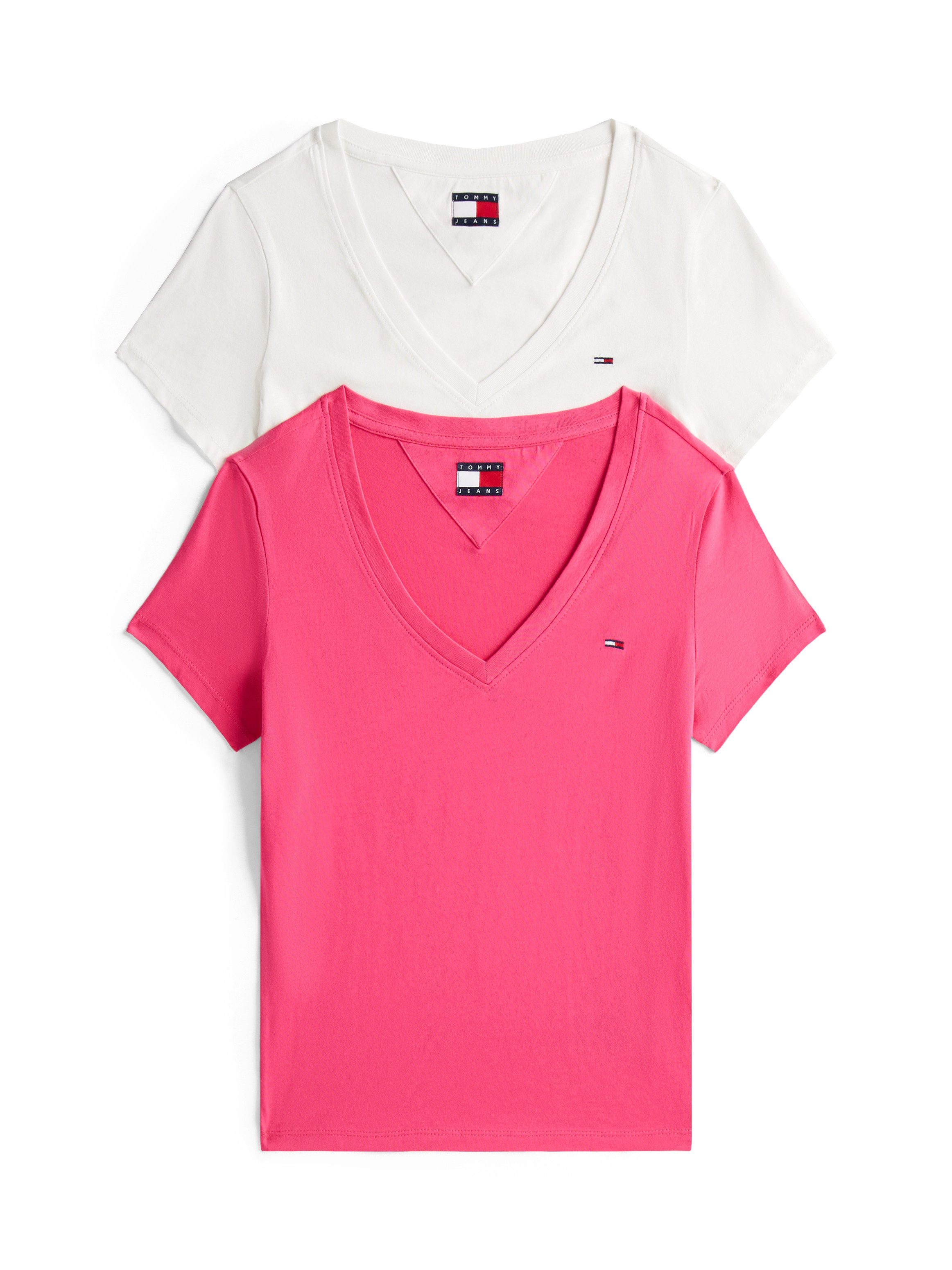 Tommy Jeans T-Shirt TJW 2PACK V-NECK TEE (Packung, 2-tlg., 2-er Pack) mit L günstig online kaufen