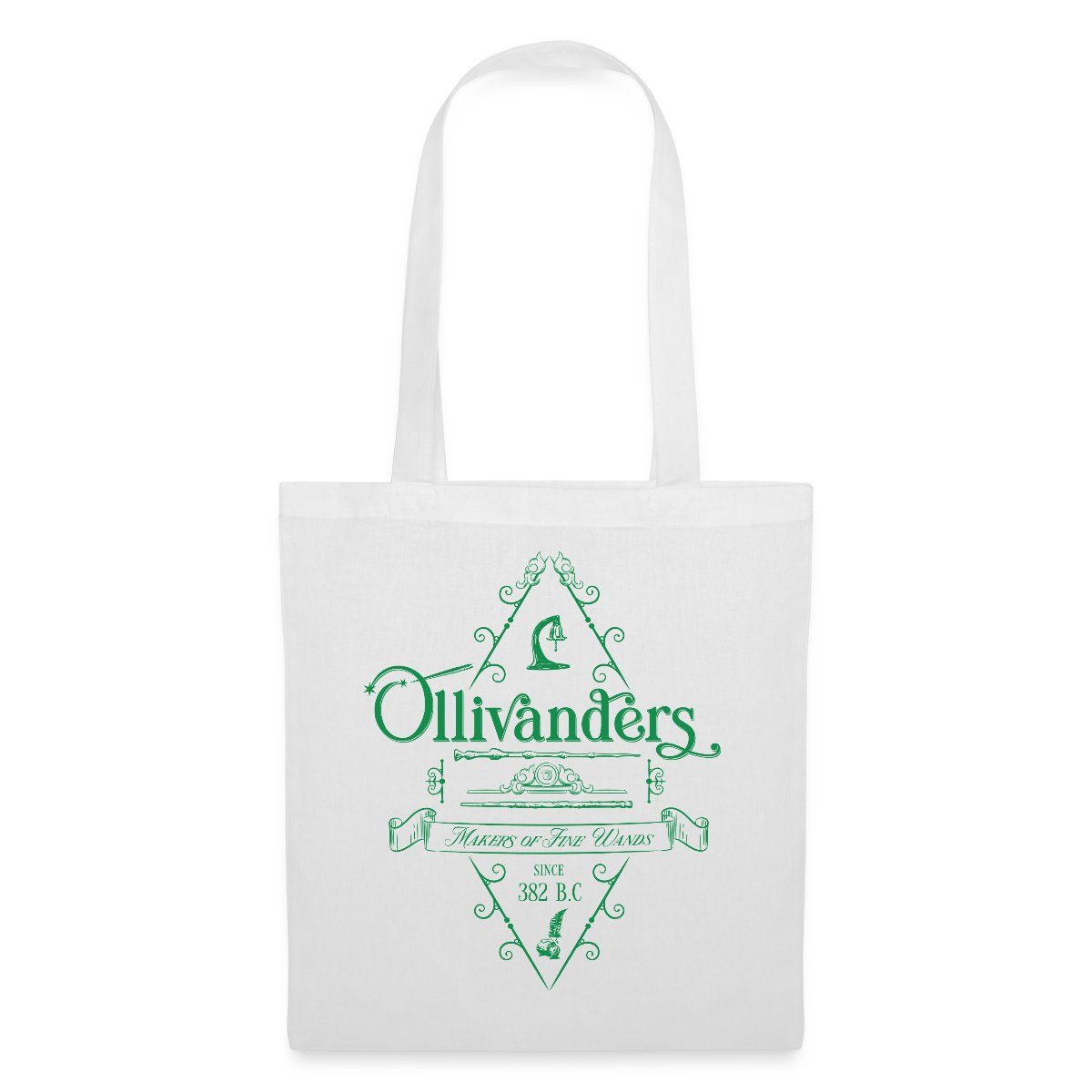 Spreadshirt Henkeltasche Harry Potter Ollivanders Geschäft Grünes Logo Stoffbeutel (1-tlg)