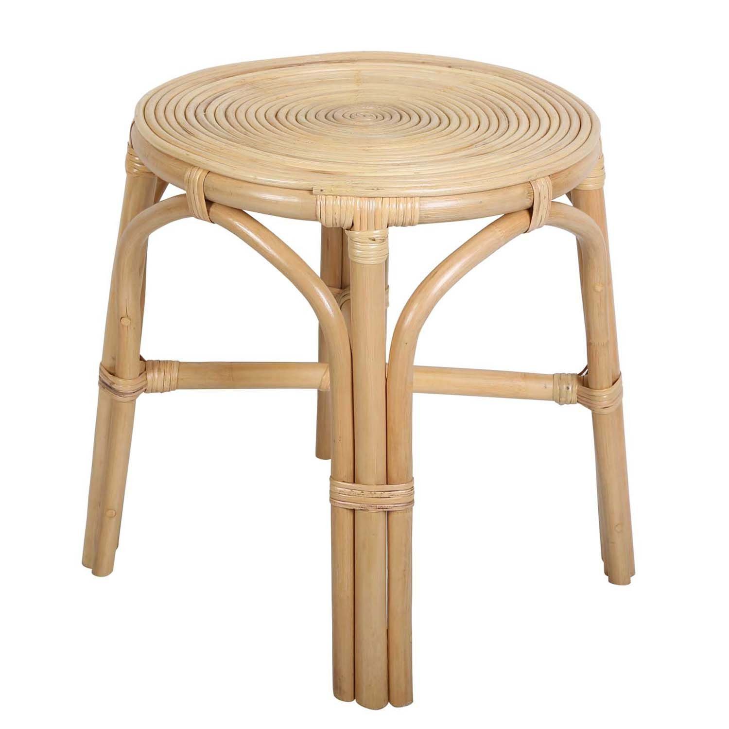 Casa Moro Beistelltisch Rattan Beistelltisch Deria Ø 40cm rund Beige