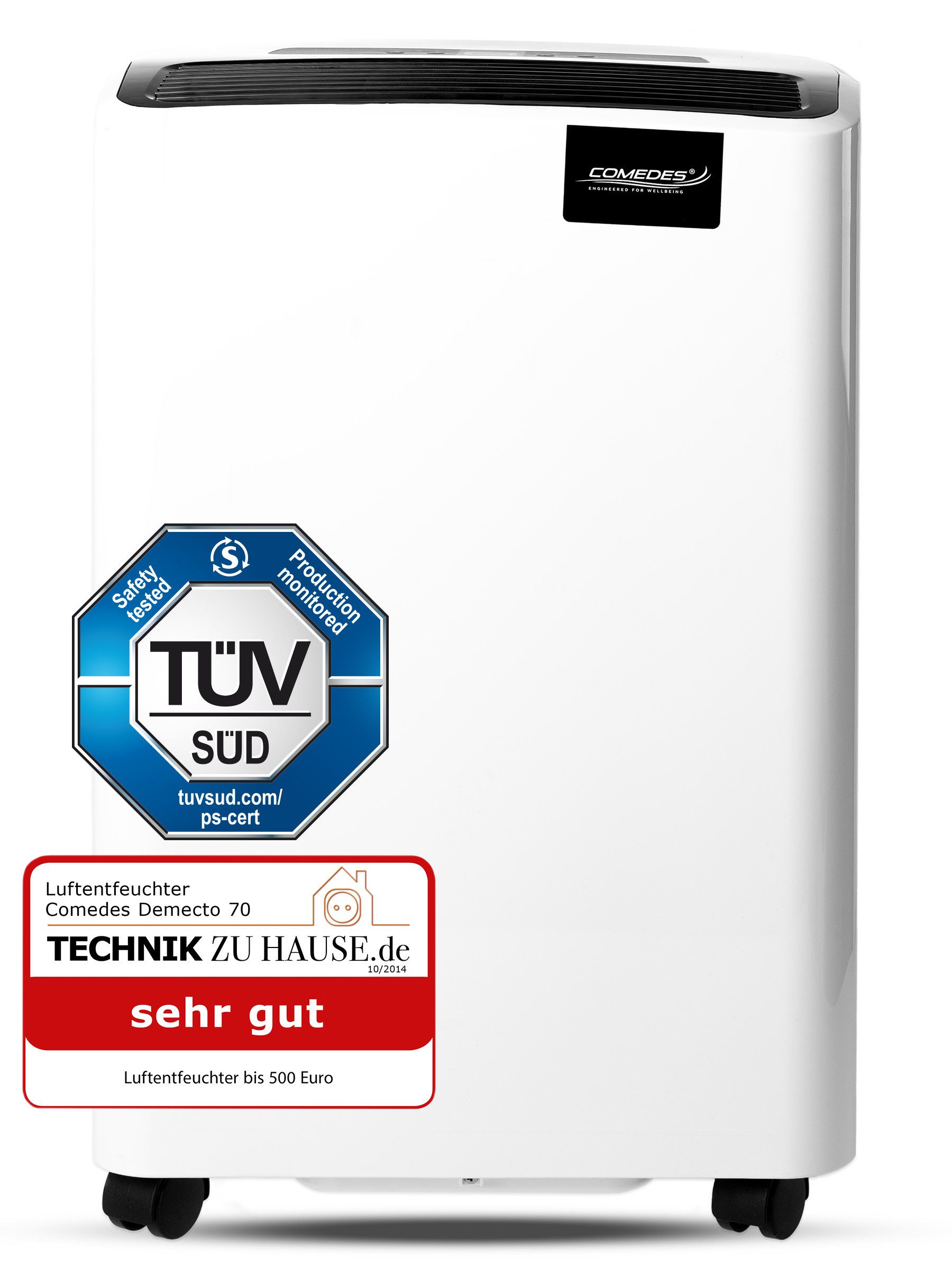 Comedes Luftentfeuchter Luftentfeuchter Comedes Demecto 70, 70 Liter/Tag, mit Pumpenset, Entfeuchtung 70 l/Tag