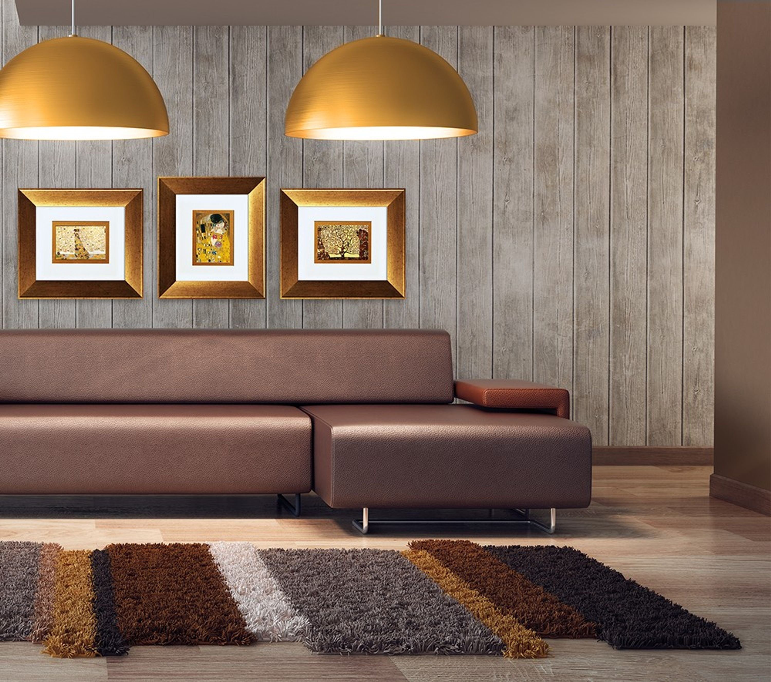 artissimo Bild mit Rahmen gerahmter Kunstdruck 41x36 cm / klassisches Wandbild, Gustav Klimt: The tree of life - Lebensbaum