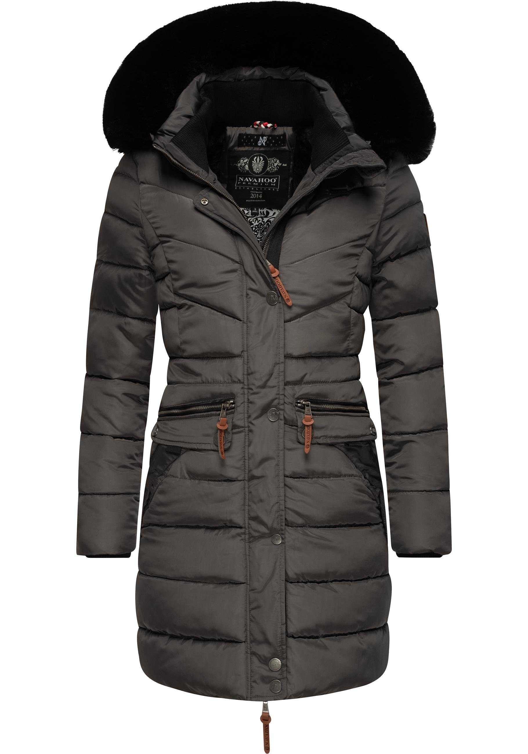 Navahoo Steppmantel "Paula" stylischer Winter Parka m. edlem Fellimitat günstig online kaufen