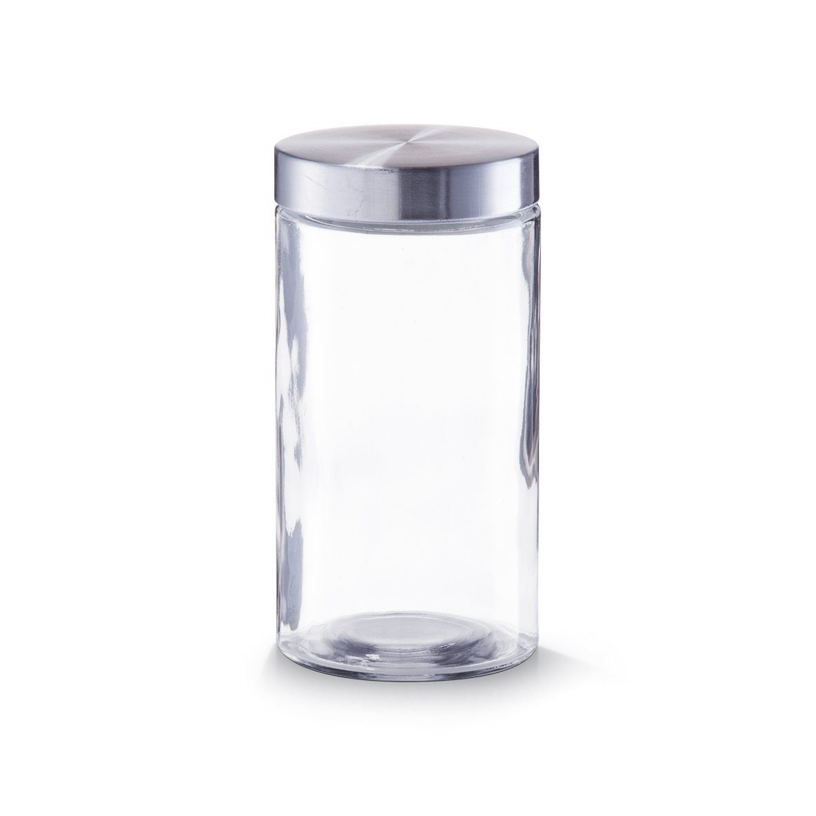 m. x Present 1600 21,5 Glas/Edelstahl, Glas/Edelstahl, Vorratsglas Ø11 transparent, Vorratsglas Edelstahldeckel, cm Zeller ml,
