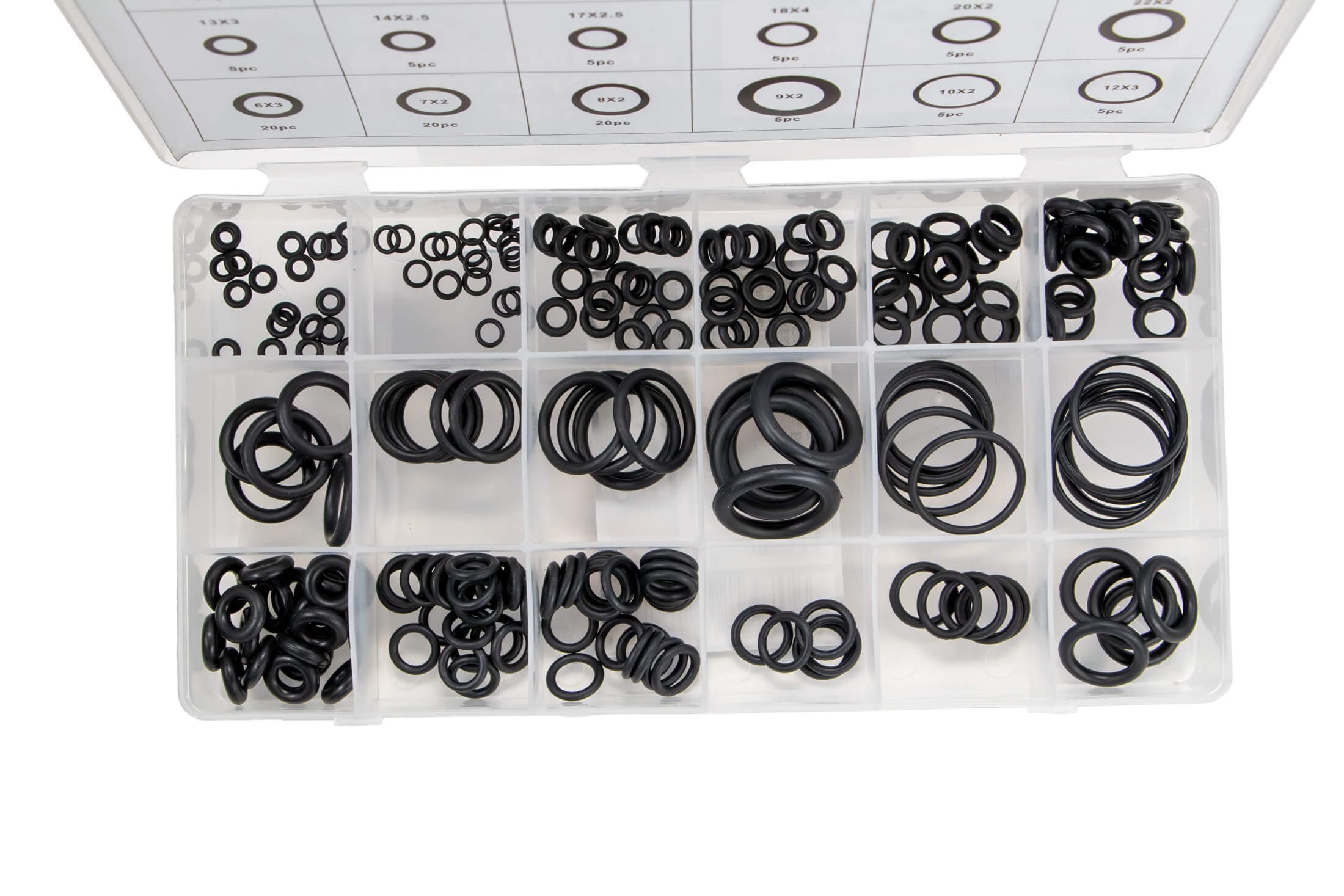 Beast Dichtungsring O-Ringe Dichtringe Dichtungen Sortiment Dichtungsringe 225 teilig (225-St), 18 Größen, 3-22mm
