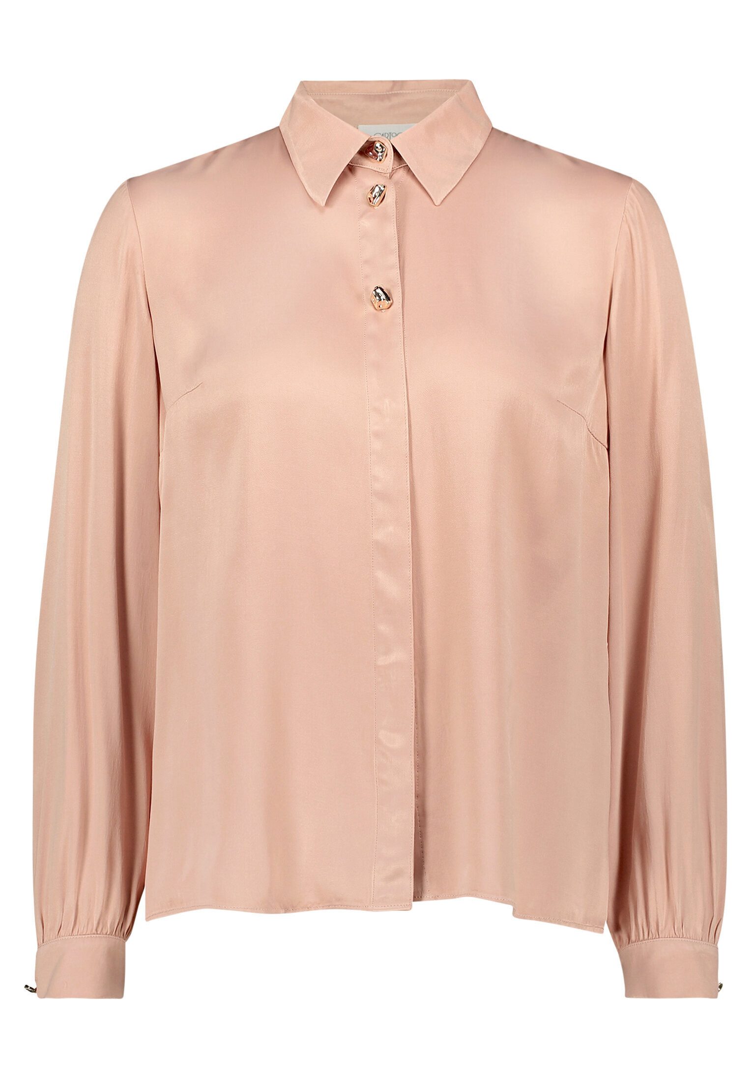 Cartoon Satinbluse Damen mit Knöpfen