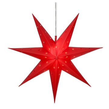STAR TRADING LED-Stern für außen LED Stern Alice Leuchtstern hängend 60cm Batterie Timer außen rot, LED Classic, warmweiß (2100K bis 3000K)