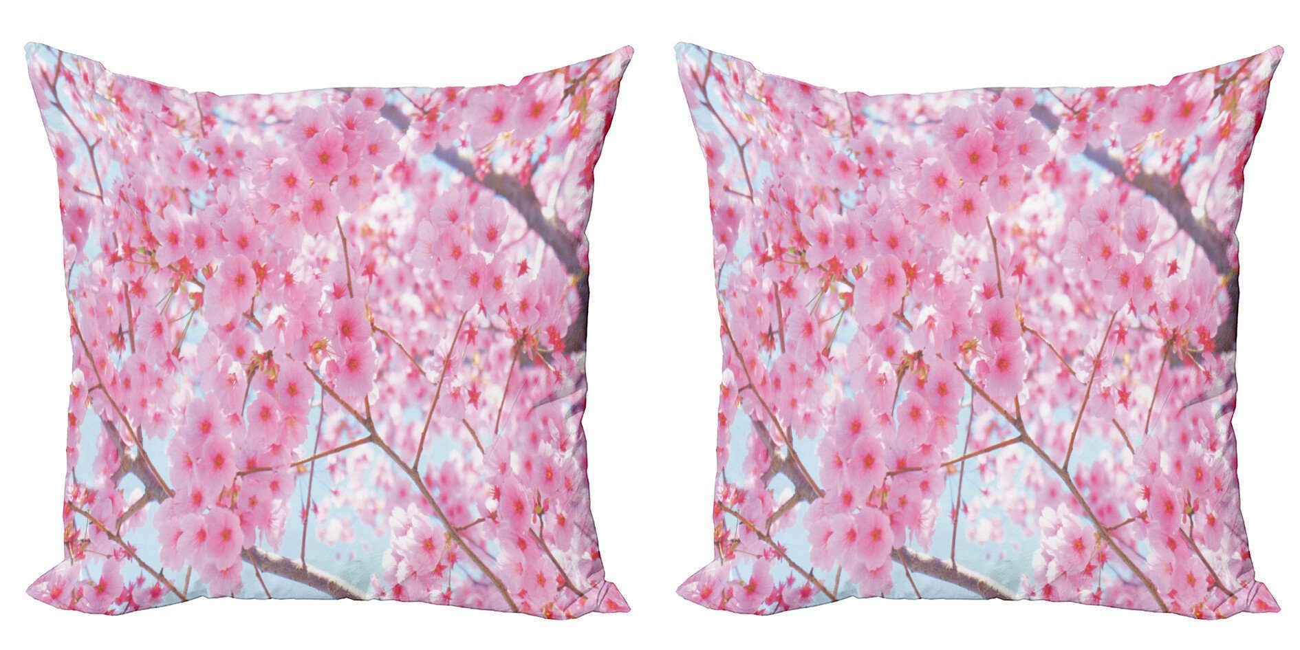 Kissenbezüge Modern Accent Doppelseitiger Digitaldruck, Abakuhaus (2 Stück), Blumen Japanische Sakura Blumen