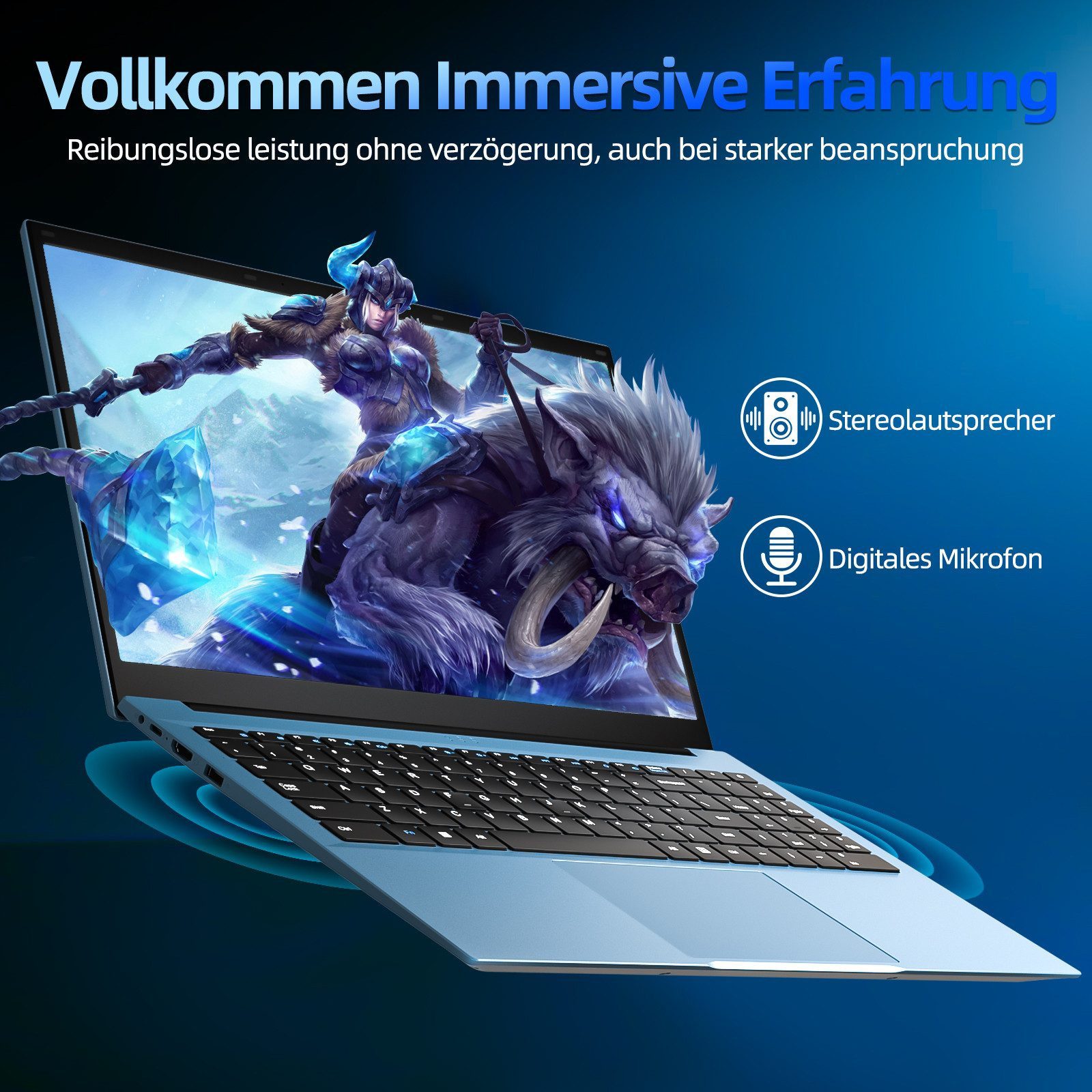 MENGHU 15,6 Zoll Laptop, 4GB RAM + 128GB ROM, Intel Celeron N4000, 7000mAh Notebook (Intel Celeron, 4 GB, 128 GB SSD, Gemini Lake Intel® Celeron® Processor N Series)