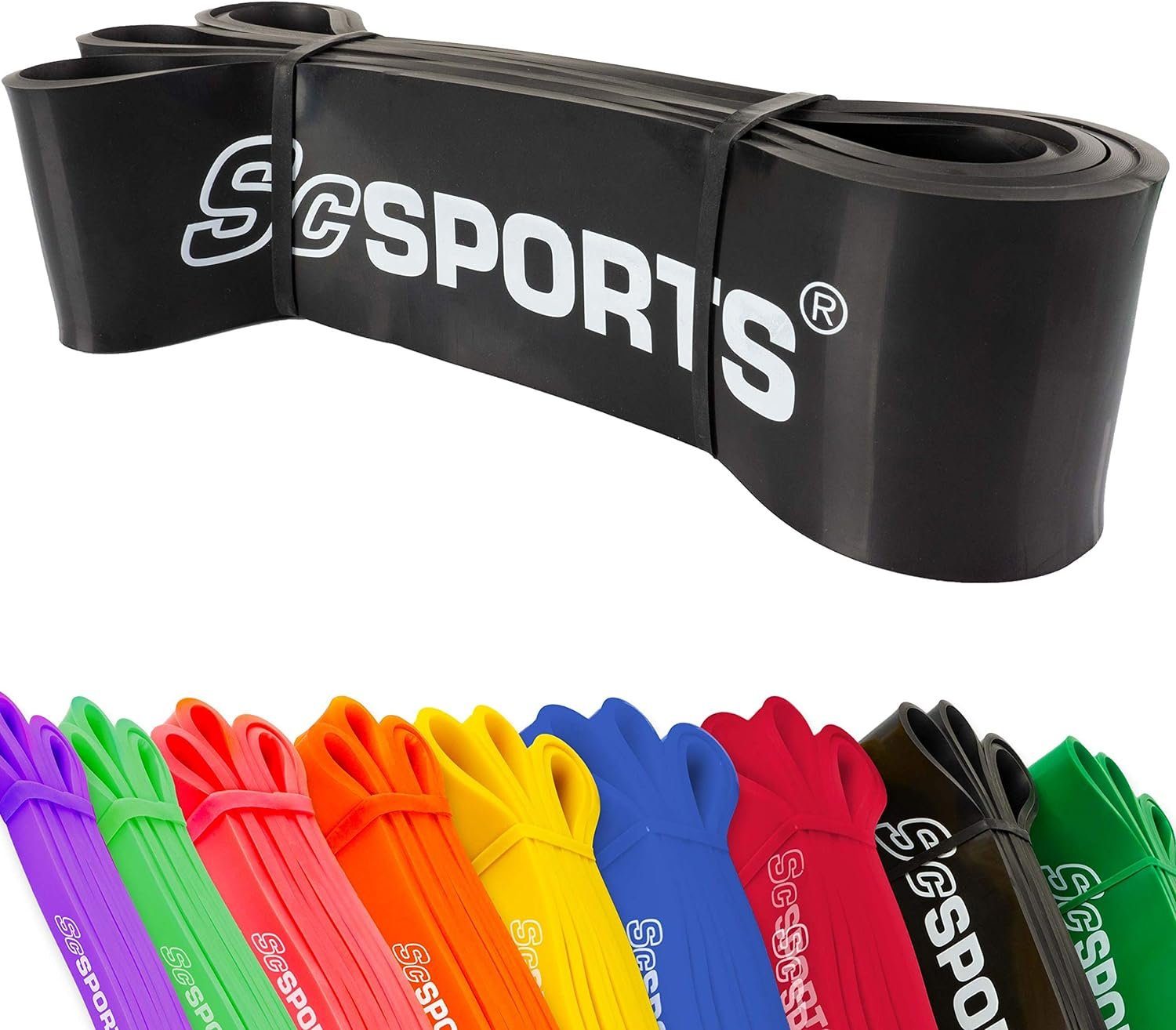 ScSPORTS® Widerstandsband 2m Gymnastikband Theraband Band Resistance Schwarz Fitnessband