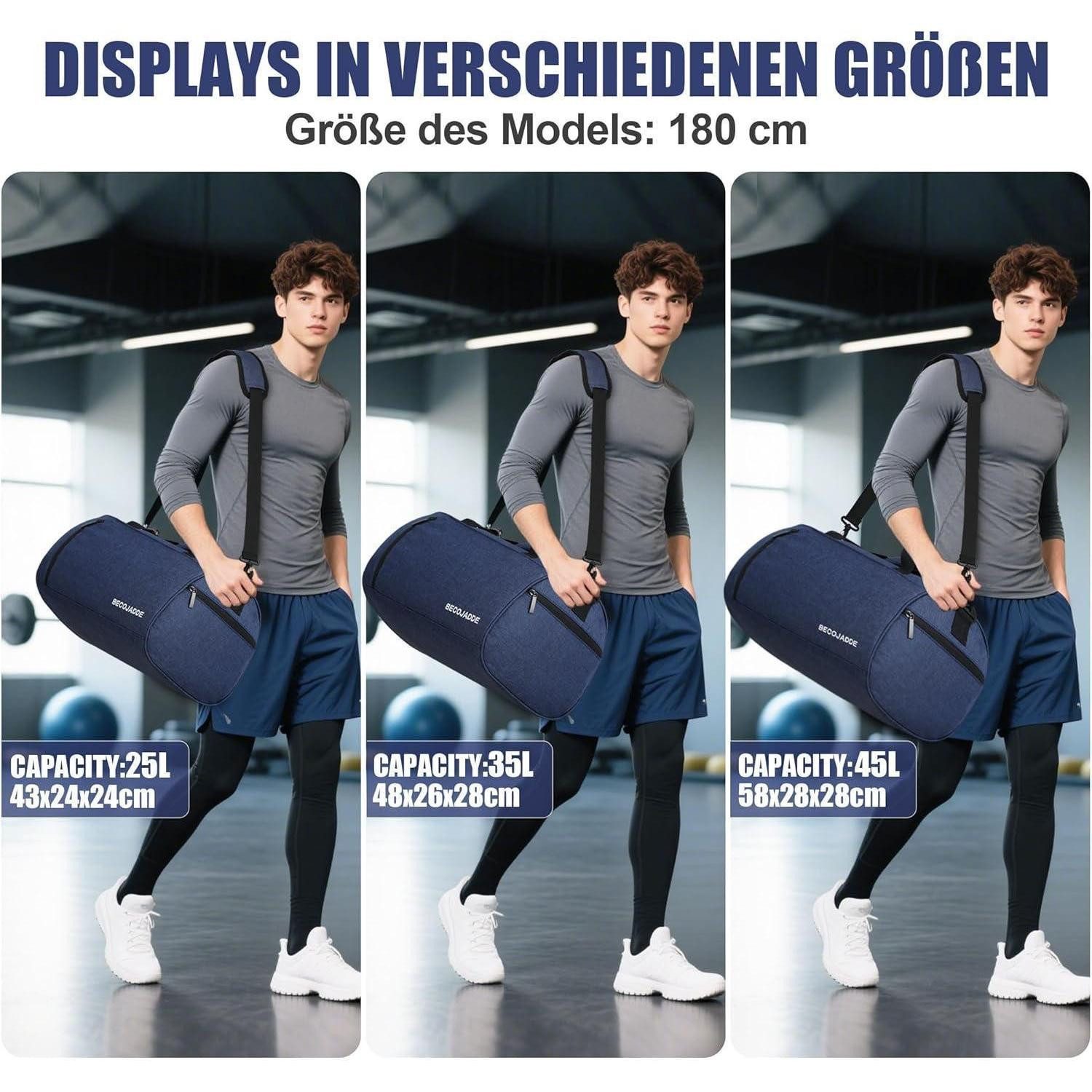 LuxusKollektion Sporttasche Sporttasche Damen Herren 25L Reisetasche Duffel Bag Navy Blau