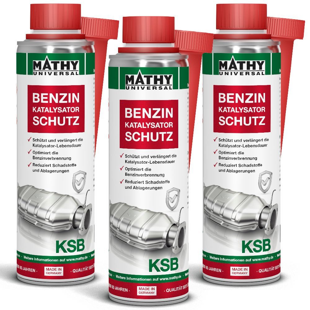 MATHY Benzin-Stabilisator MATHY-KSB Katalysator-Schutz Benzin 3 x 250 ml, 0,75 l, (3-St) Pflege + Schutz des Katalysators
