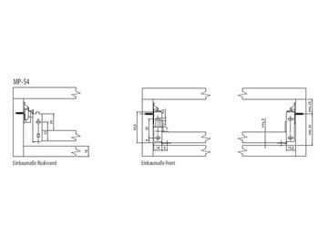 SO-TECH® Schubkasten Schubladensystem Metallbox Zargenhöhe 54 mm NL 350-500 mm cremeweiß