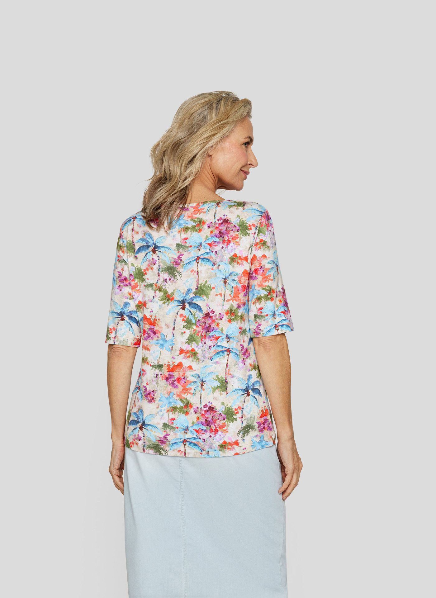 Rabe Rundhalsshirt mit floralem Muster