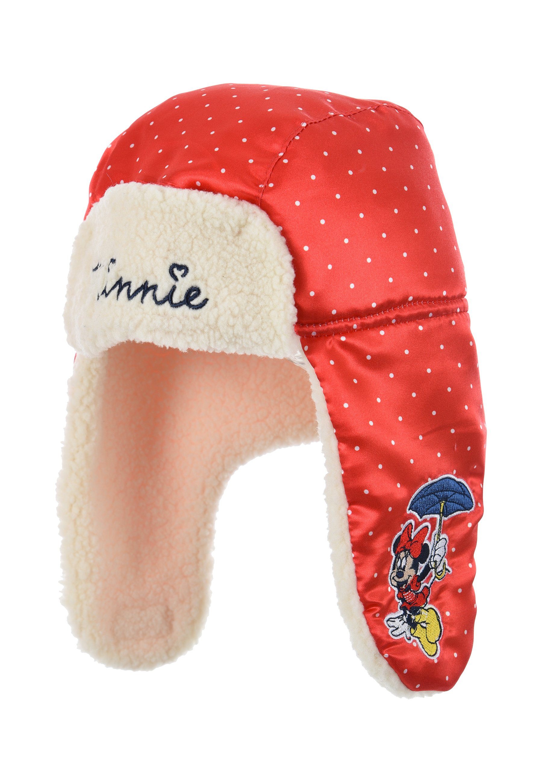 Disney Winter-Mütze Minnie Mädchen Mouse Fleecemütze Rot Baby
