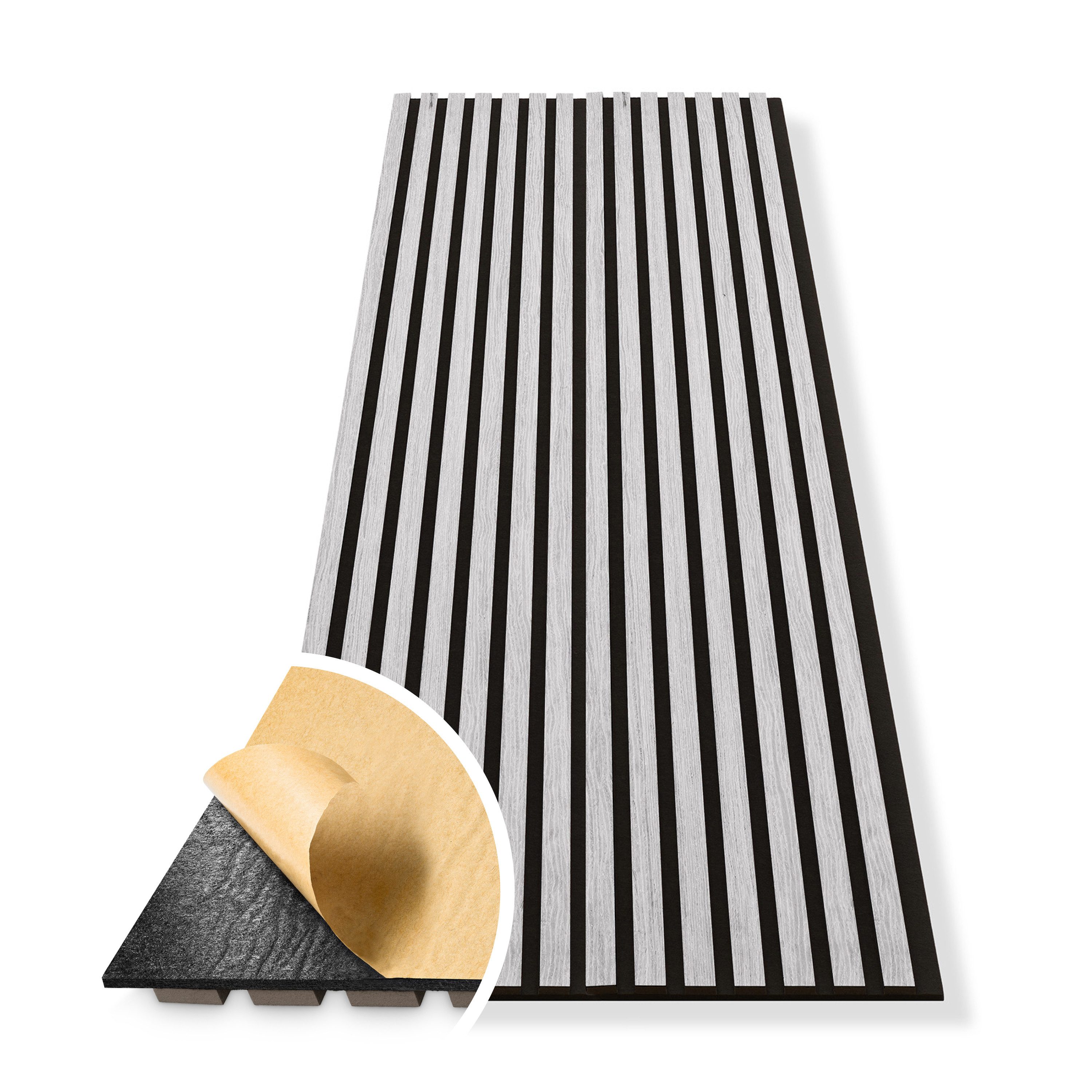 HAGEFOL Wandpaneel Akustikpaneele EasyFix, selbstklebend mit Holzlamellen, 2 Stk./Paket