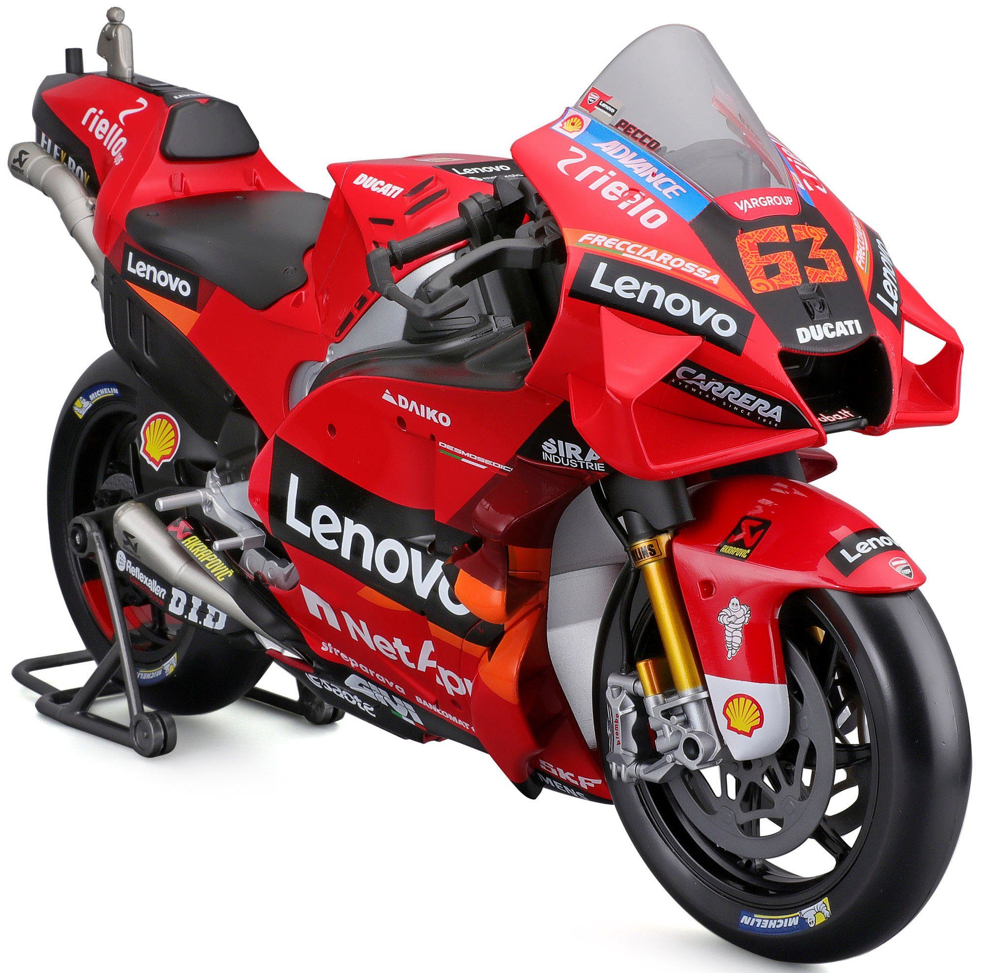 Maisto® Sammlerauto Moto GP Ducati Lenovo ´22, #63 Francesco Bagnaia, Maßstab 1:6