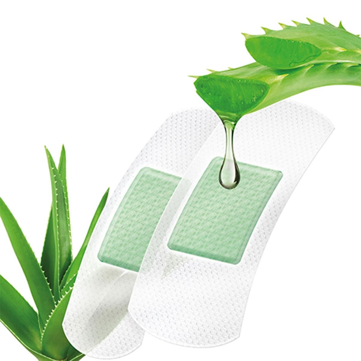 LifeMed Wundpflaster Wundpflaster Aloe Vera weiß 10 Stück 2 Größen atmungsaktiv (Stück, 10 St., Pflaster-Strips), Pflasterverband Pflasterstrips Textilpflaster Streifenpflaster